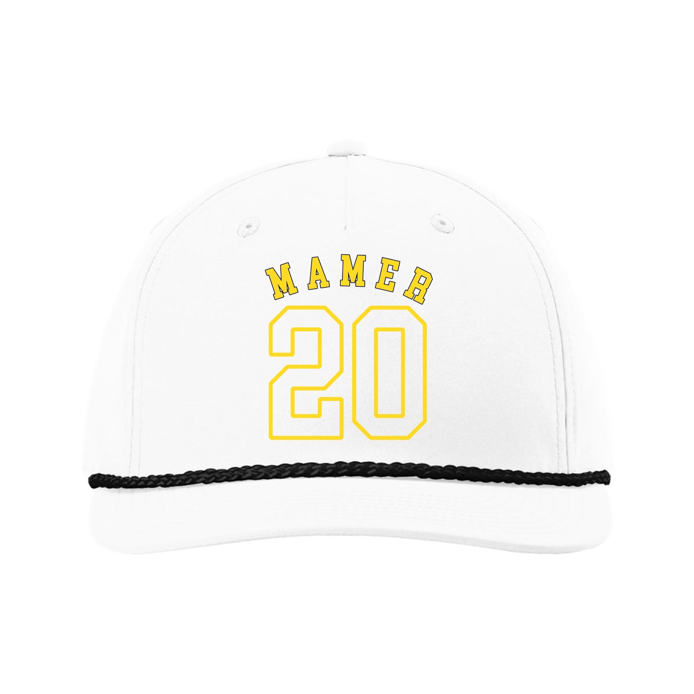 Five-Panel Classic Rope Cap — Shirsey Arch in White