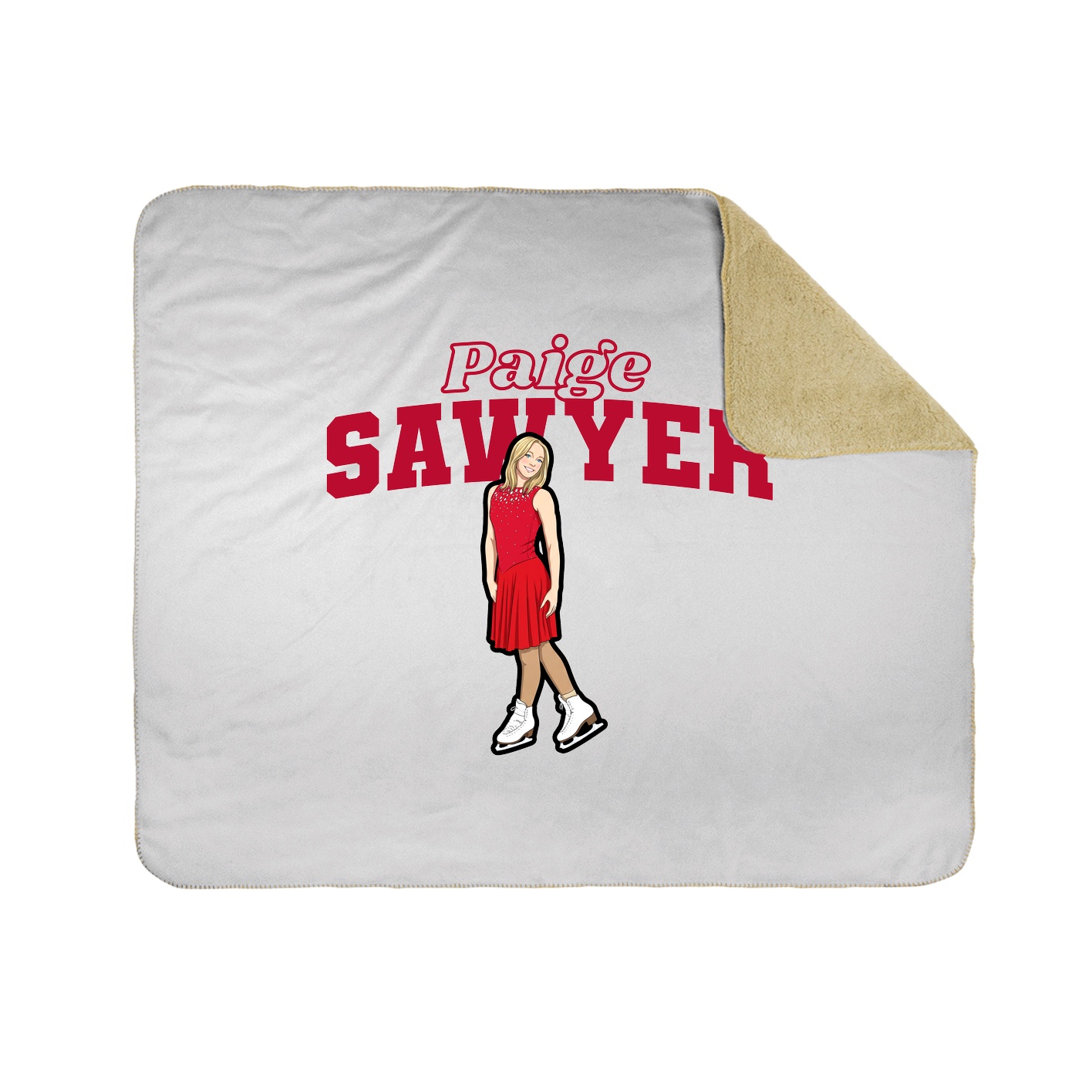 Throw Blanket — Name Arch in White