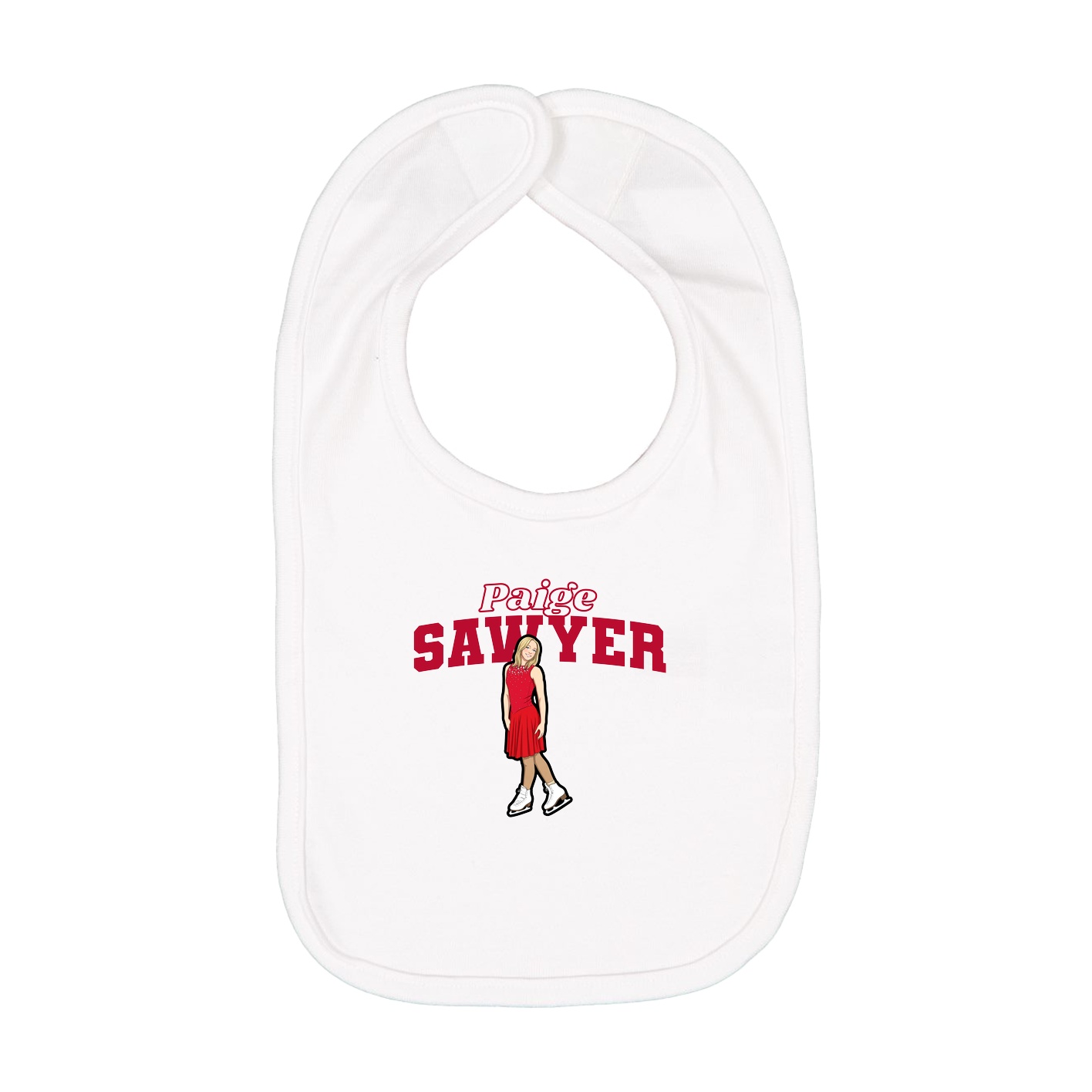 Infant Bib — Name Arch in White