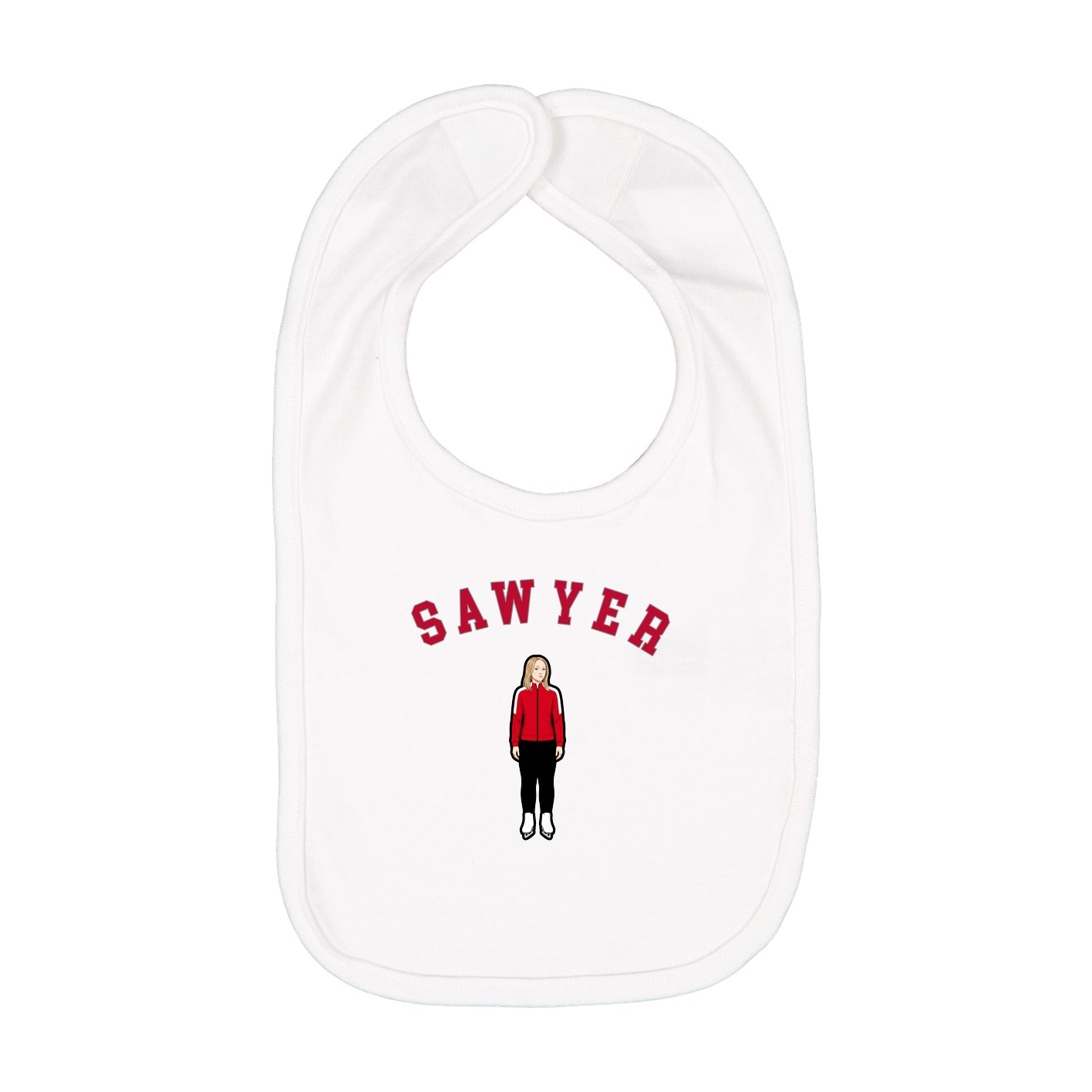 Infant Bib — Shirsey Arch in White