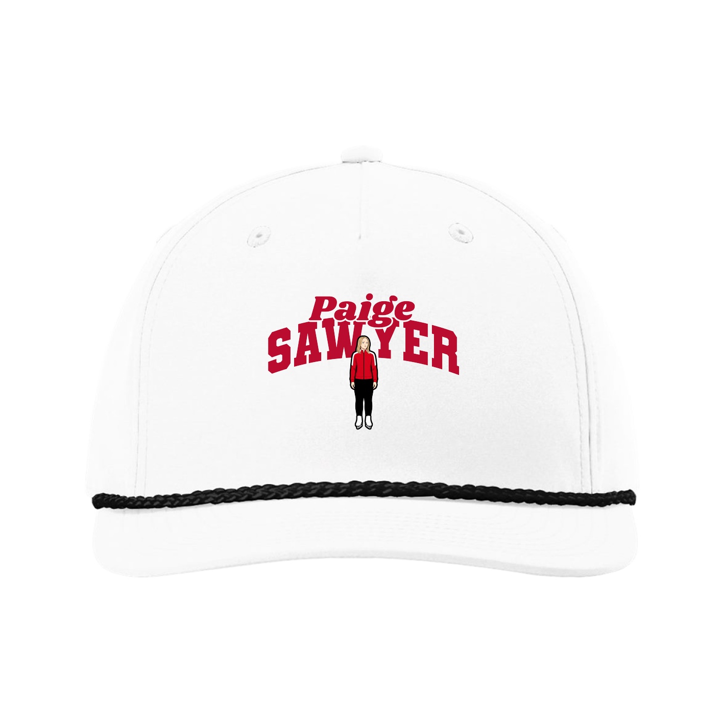 Five-Panel Classic Rope Cap — Signature Arch in White