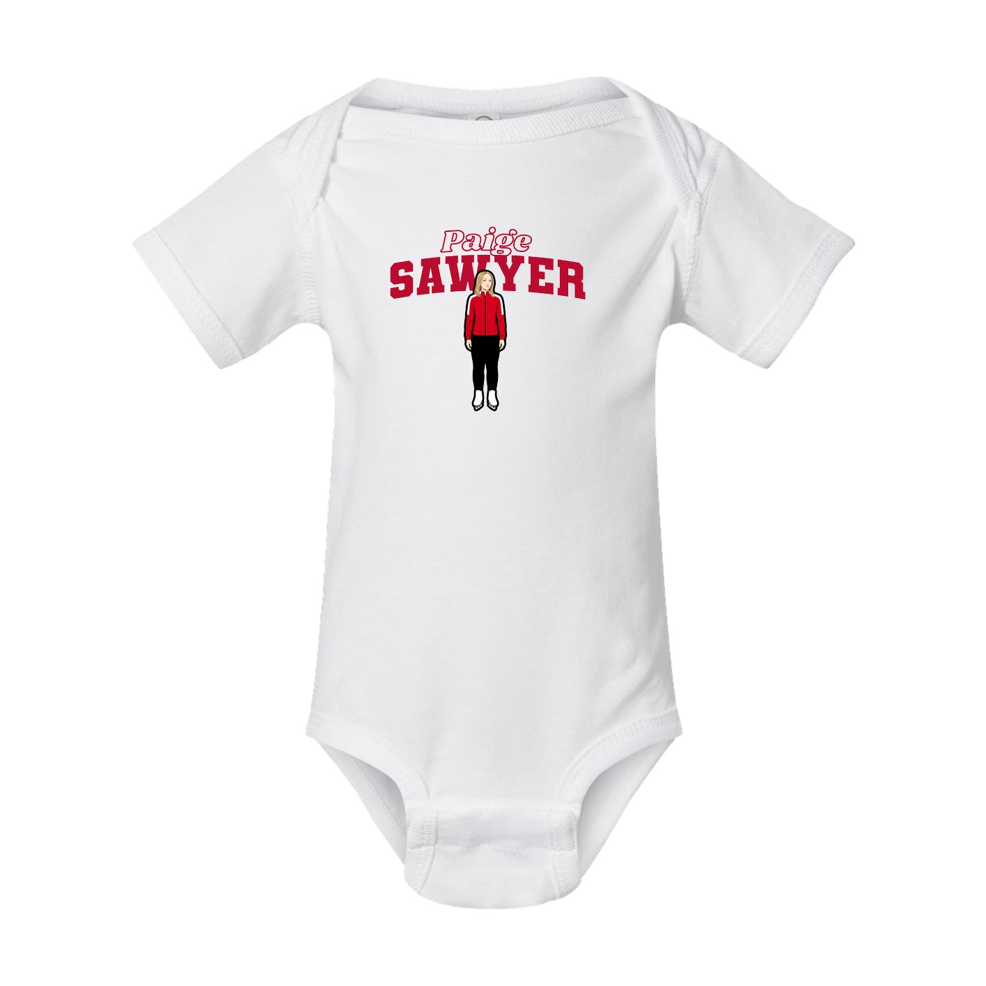 Baby Onesie — Name Arch in White
