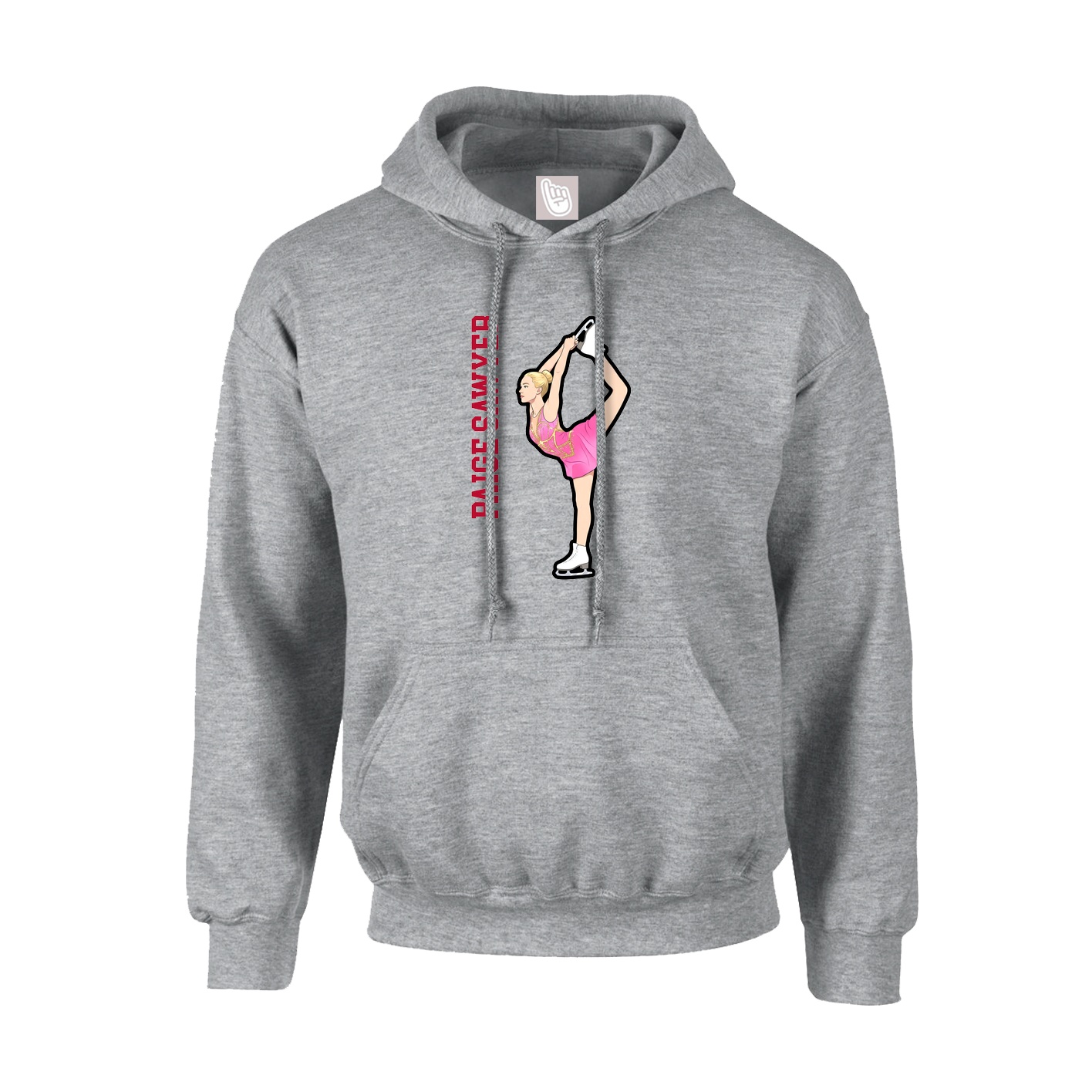 Youth Hoodie — Name Vertical in Grey