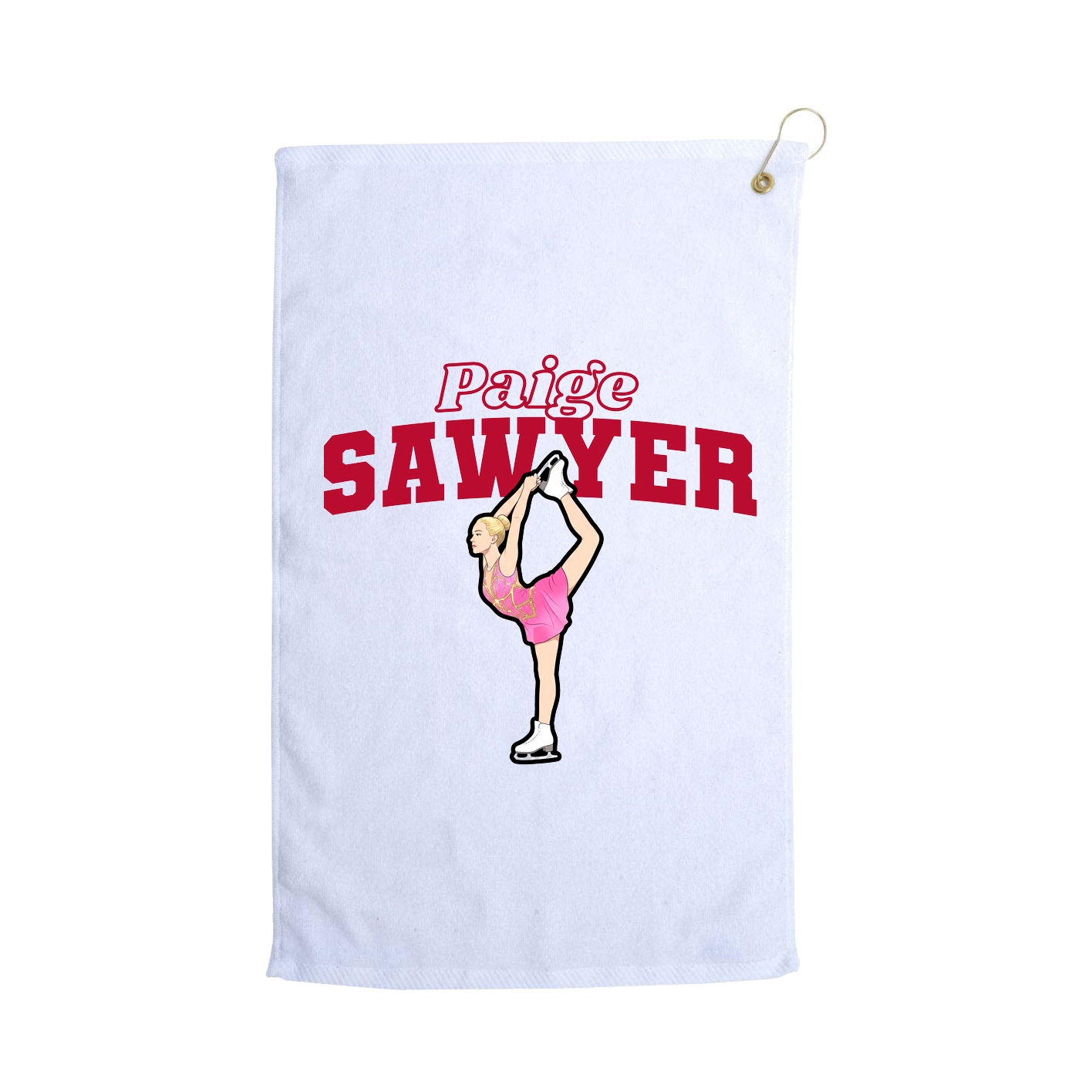 Golf Towel — Name Arch in White