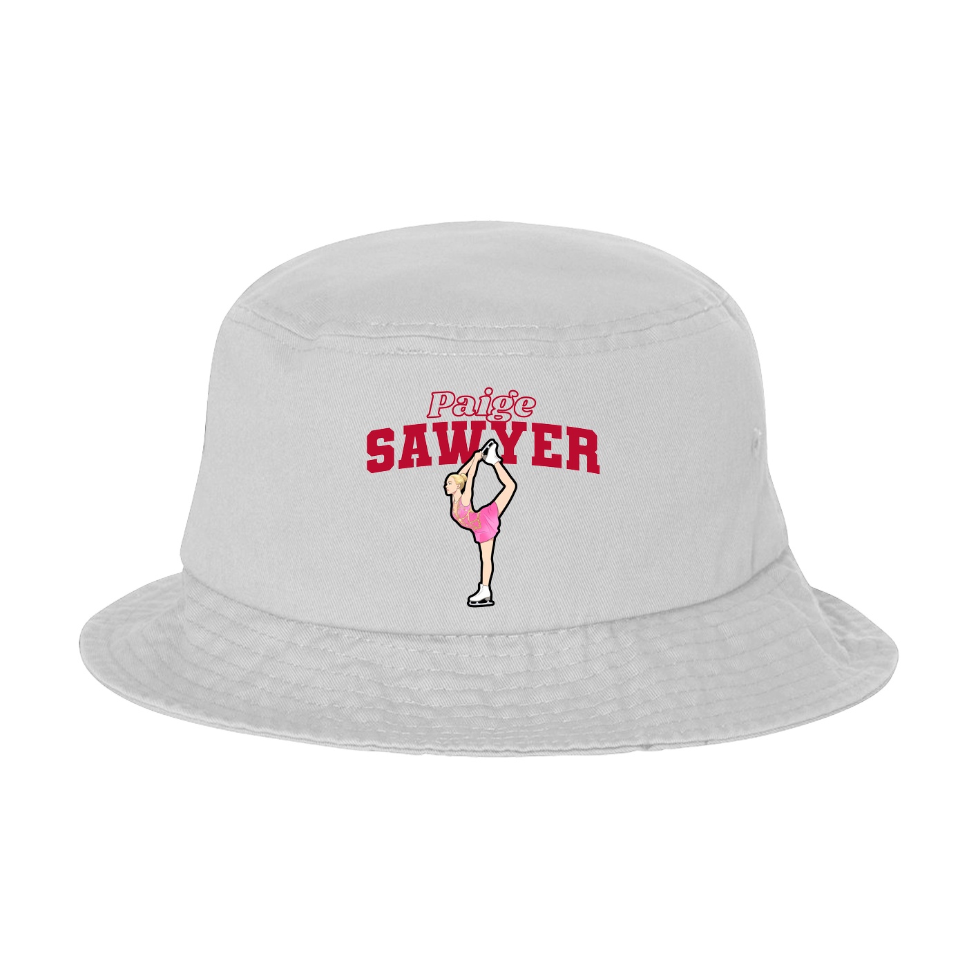 Bucket Cap — Name Arch in White