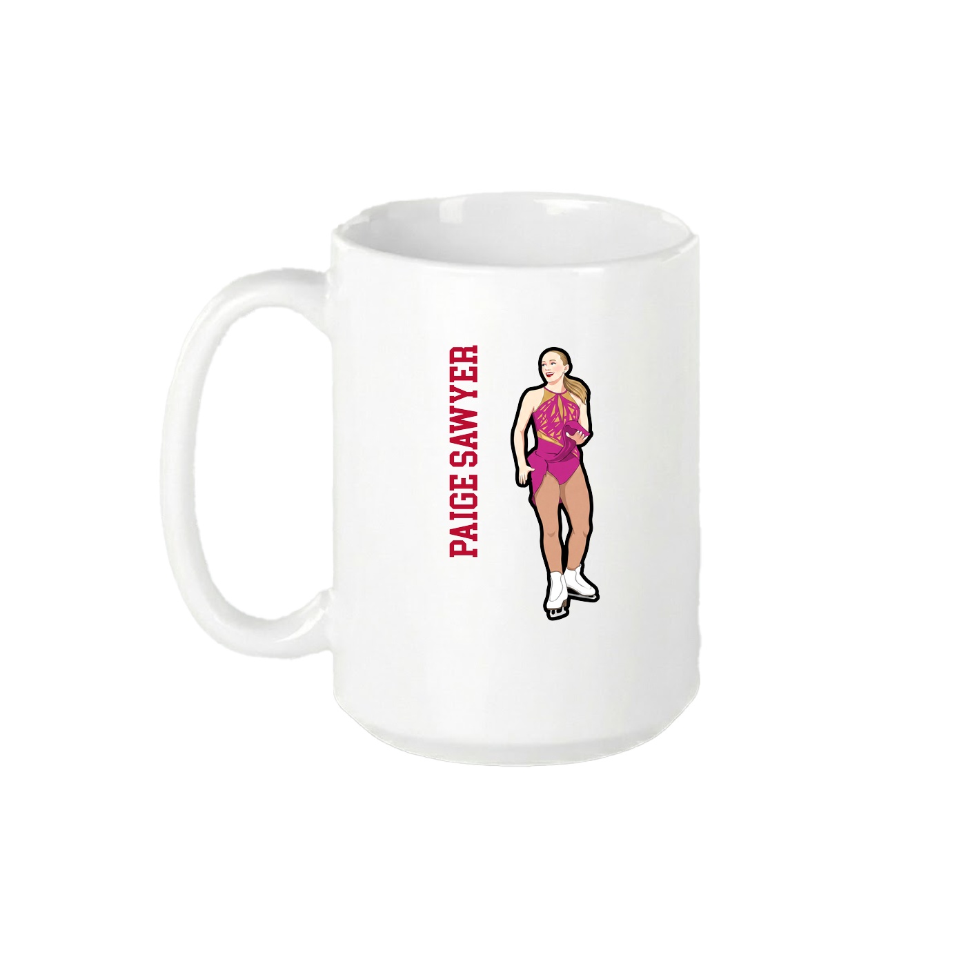 15oz Coffee Mug — Name Vertical in White
