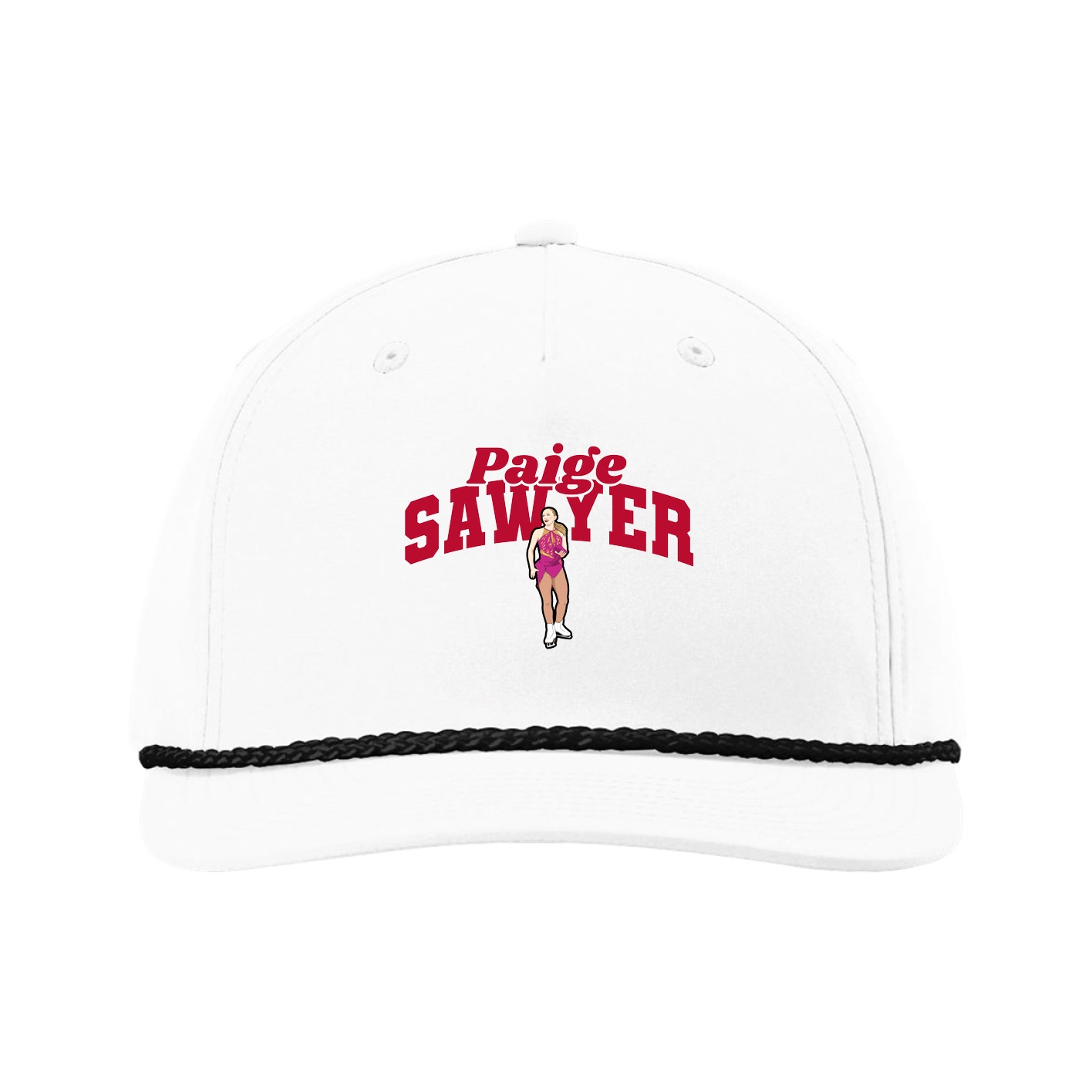 Five-Panel Classic Rope Cap — Signature Arch in White