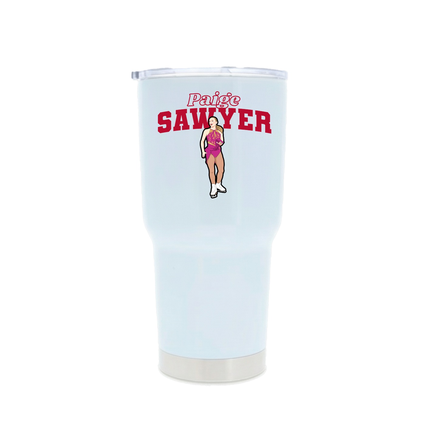 30oz Stainless Steel Tumbler — Name Arch in White