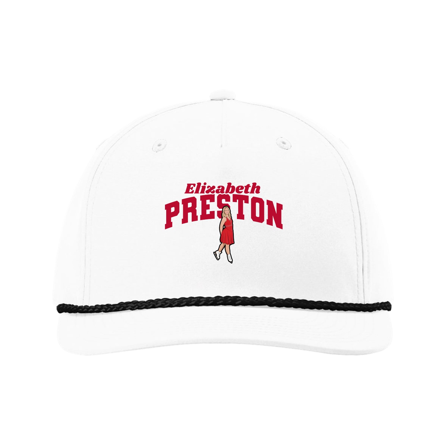 Five-Panel Classic Rope Cap — Signature Arch in White