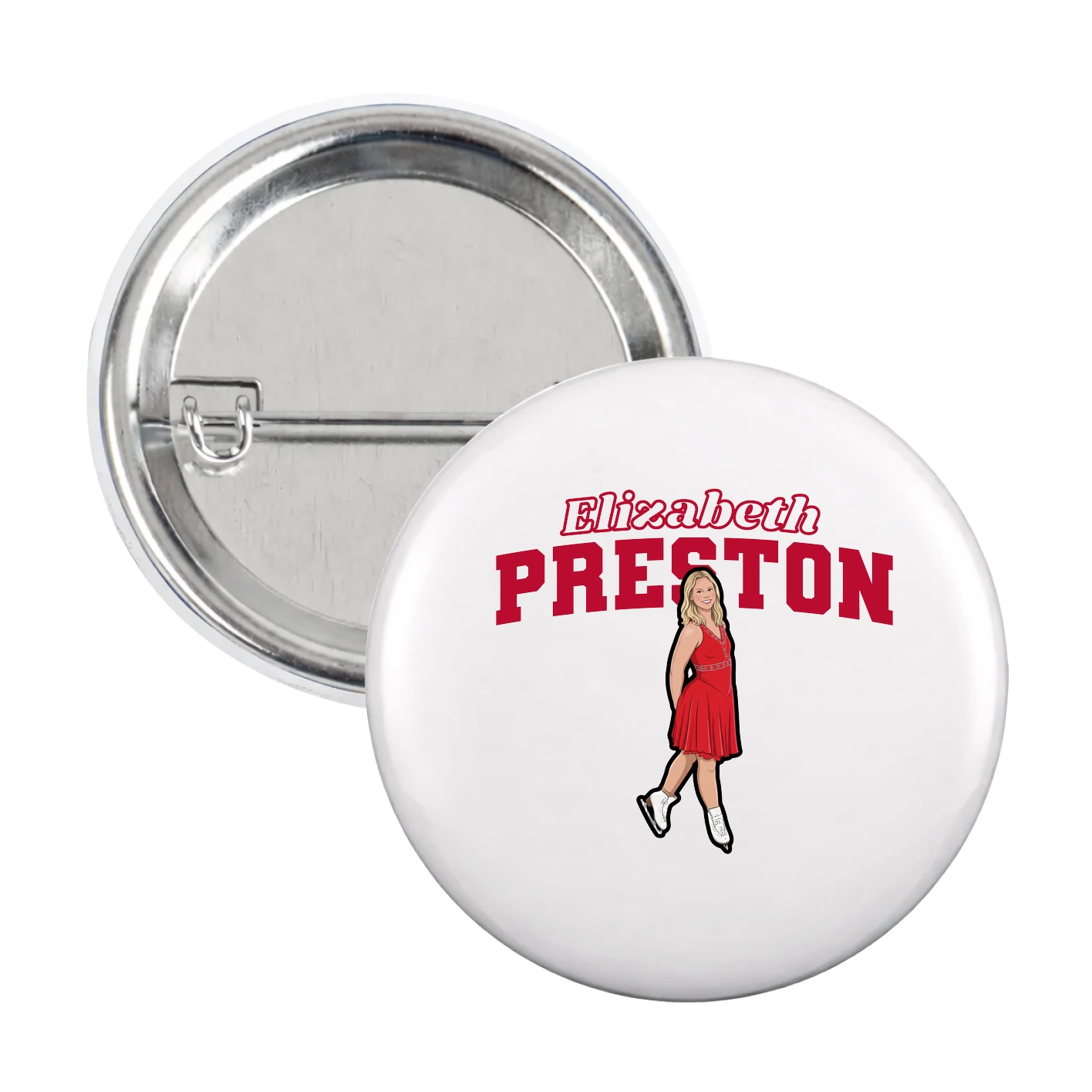 Game Day Button — Name Arch in White