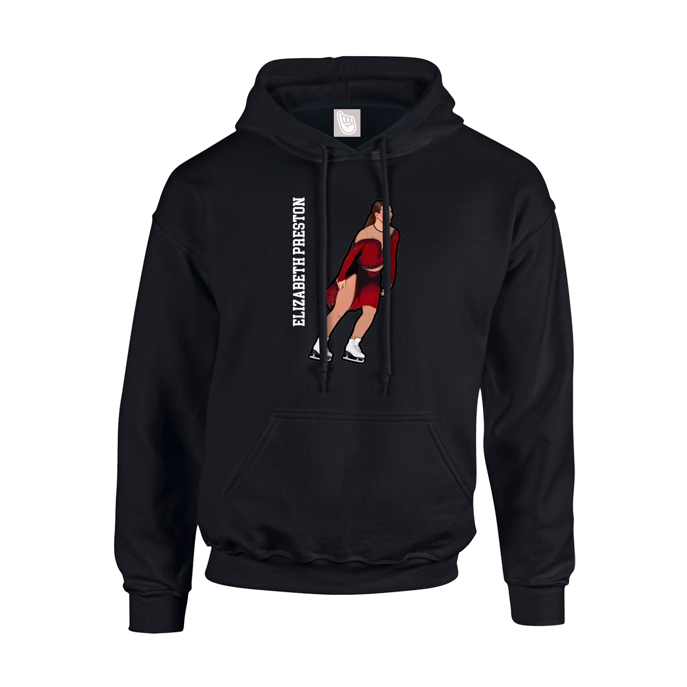 Youth Hoodie — Name Vertical in Black