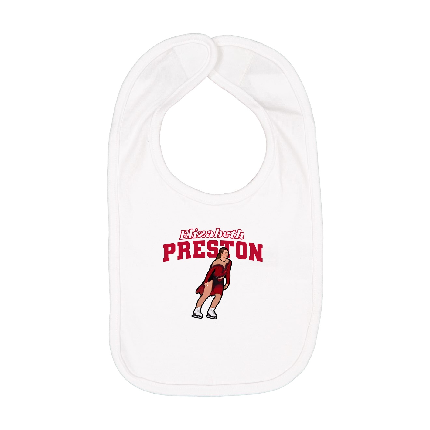 Infant Bib — Name Arch in White