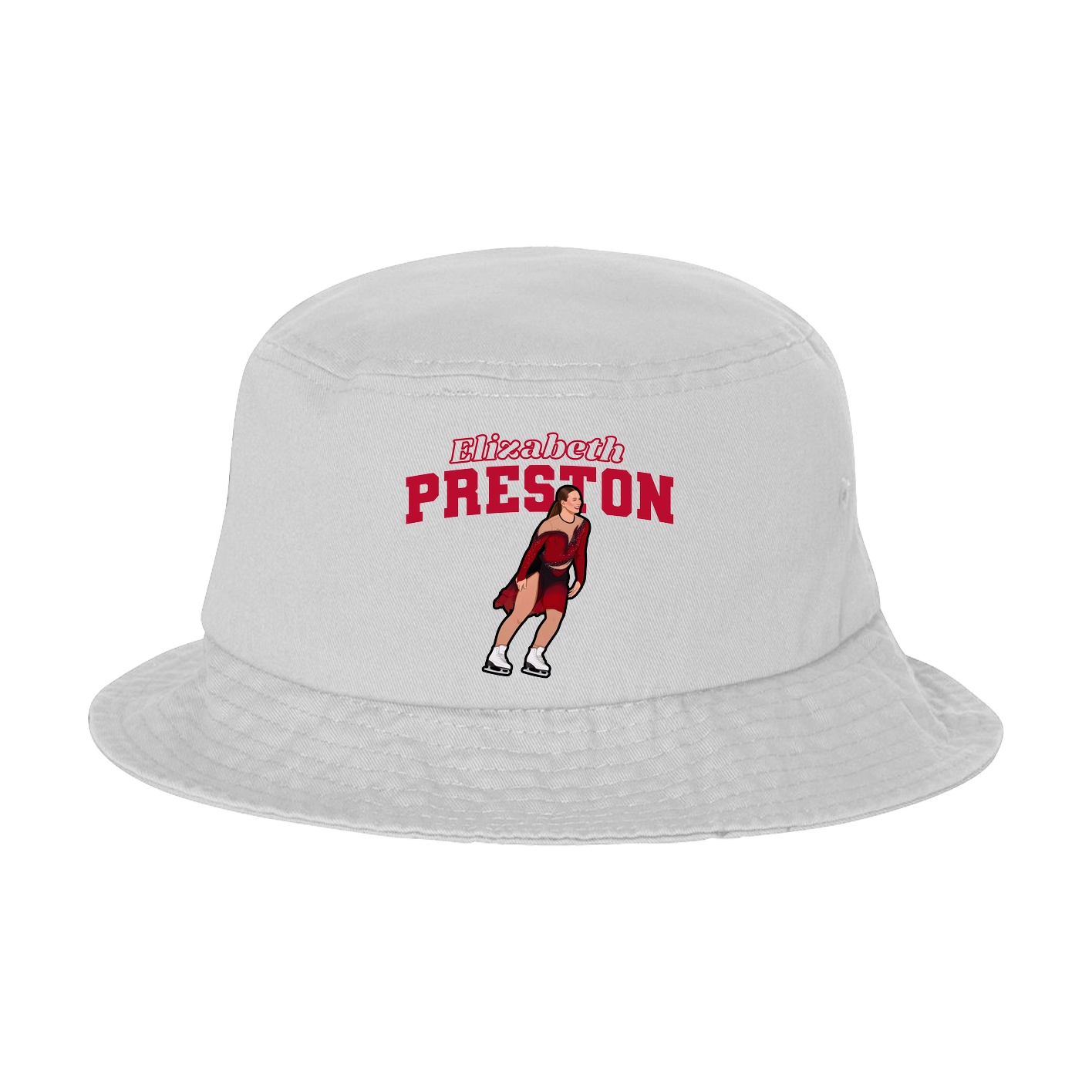 Bucket Cap — Name Arch in White