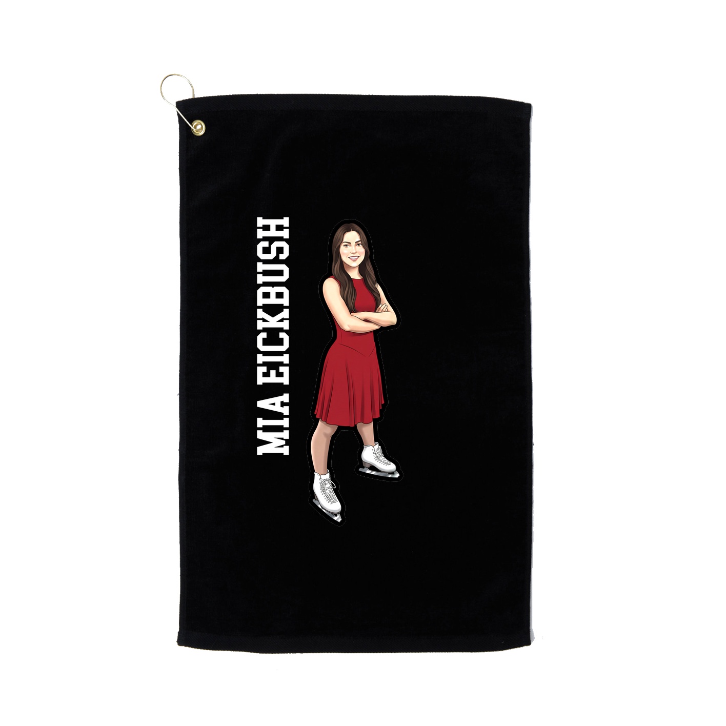 Golf Towel — Name Vertical in Black