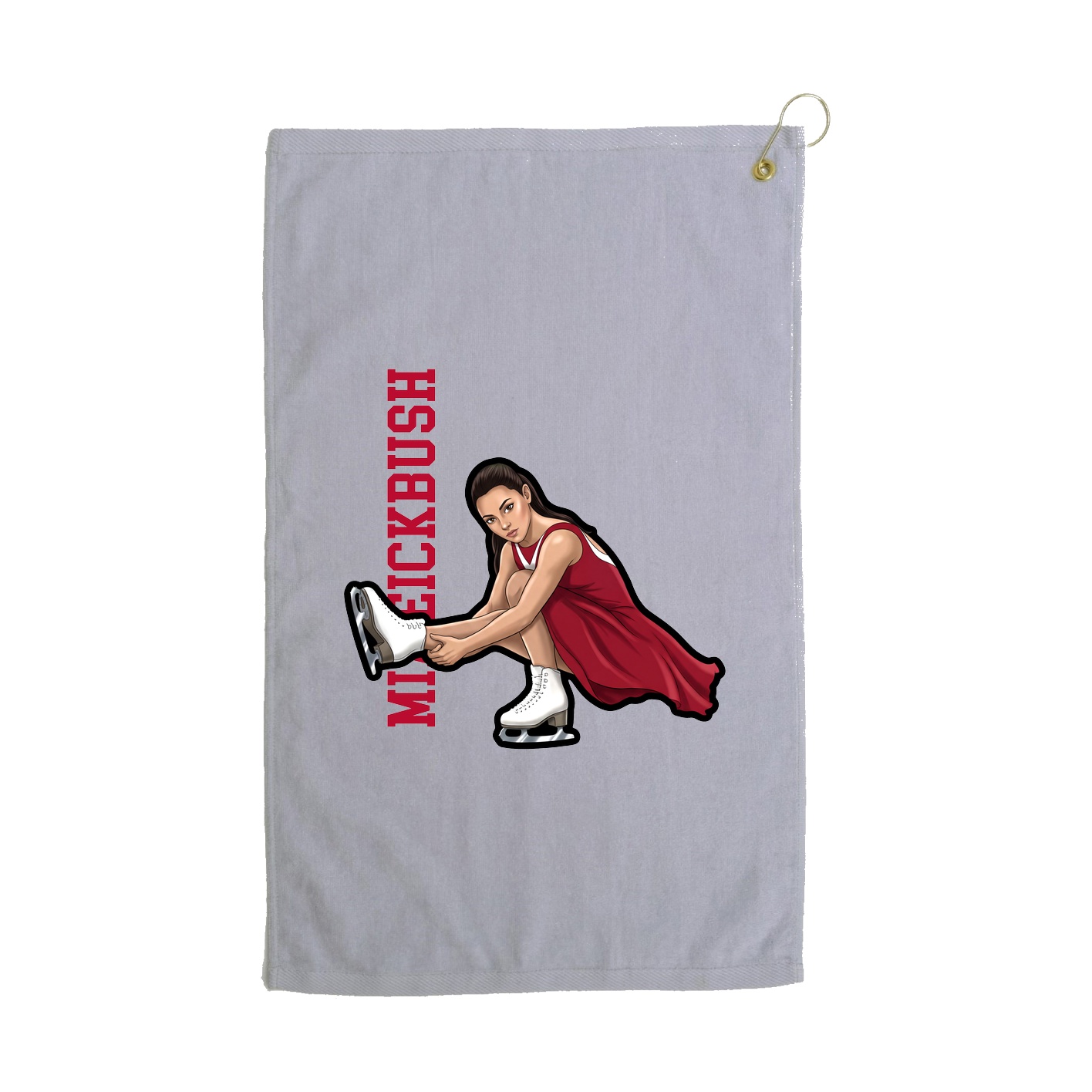 Golf Towel — Name Vertical in Grey