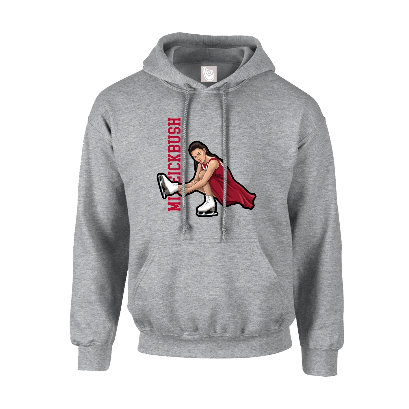 Hoodie — Name Vertical in Grey