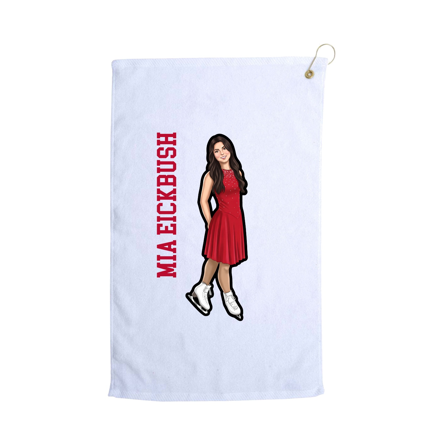 Golf Towel — Name Vertical in White