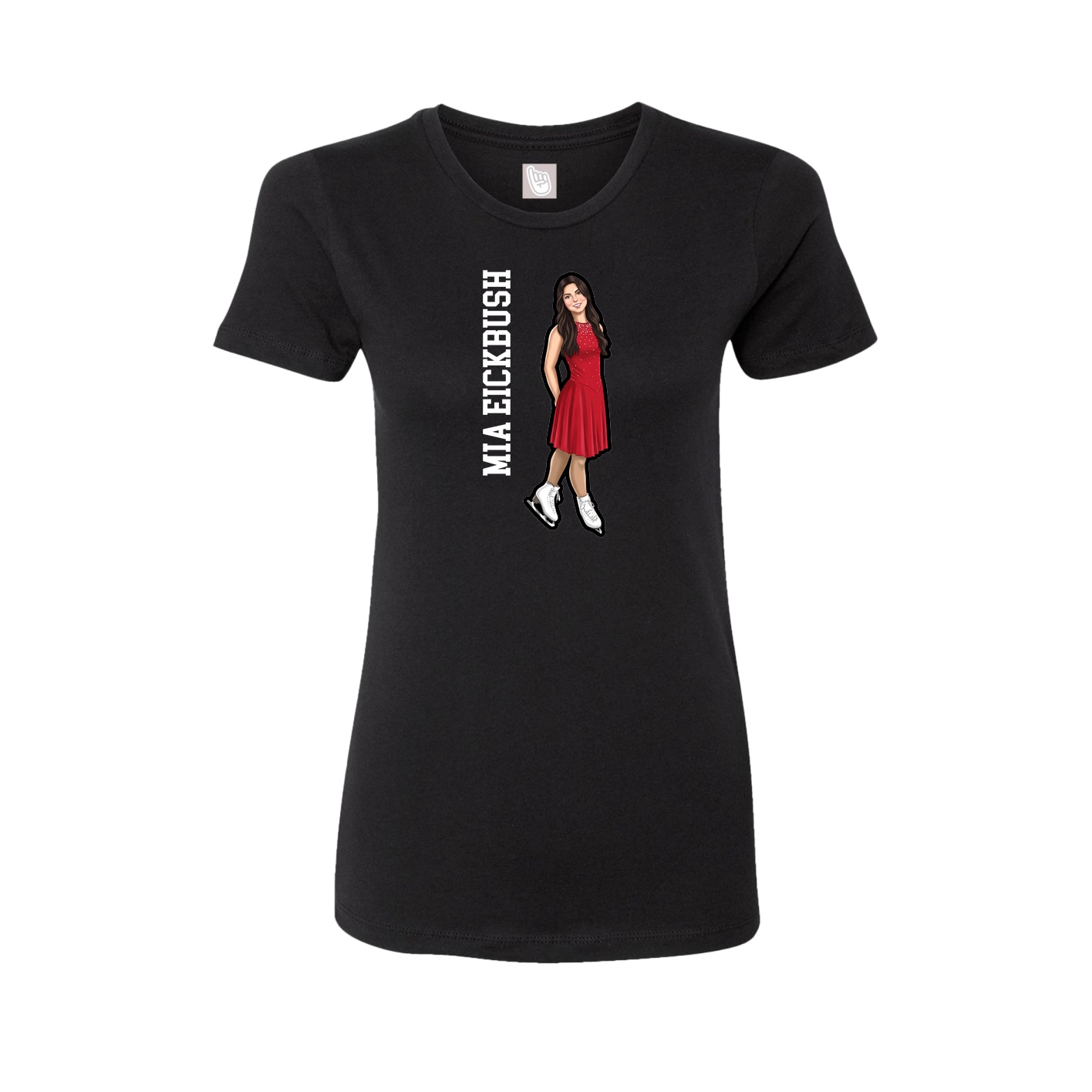 Fitted Women's Tee — Name Vertical in Black