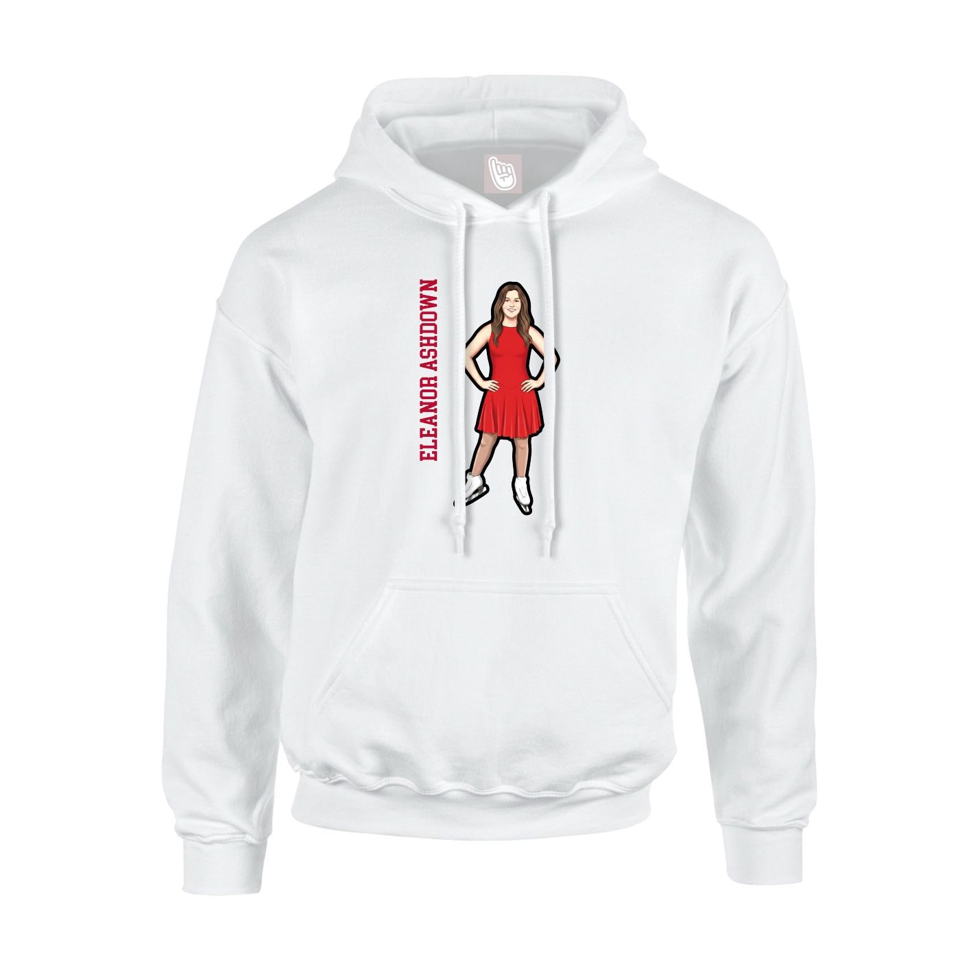 Hoodie — Name Vertical in White