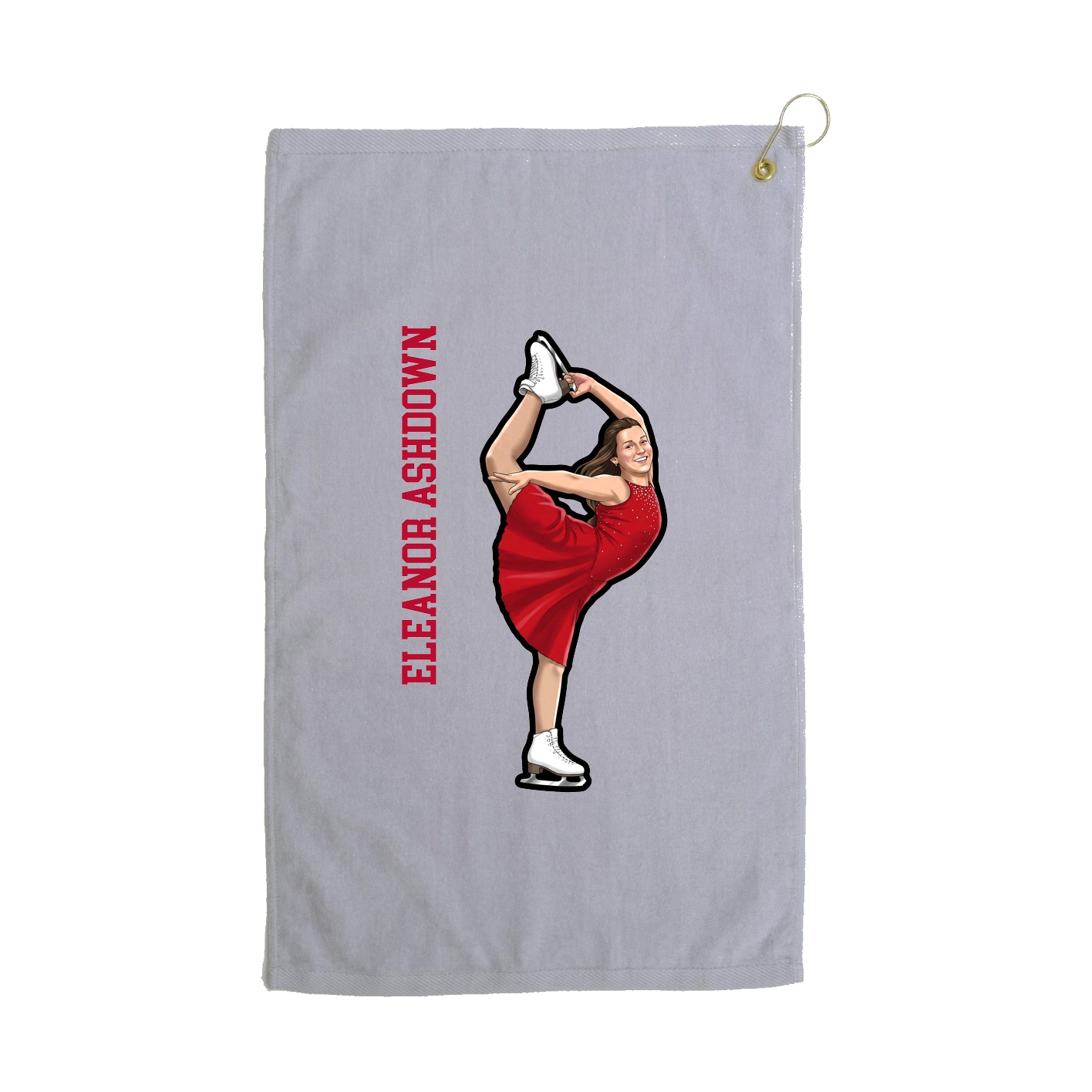 Golf Towel — Name Vertical in Grey