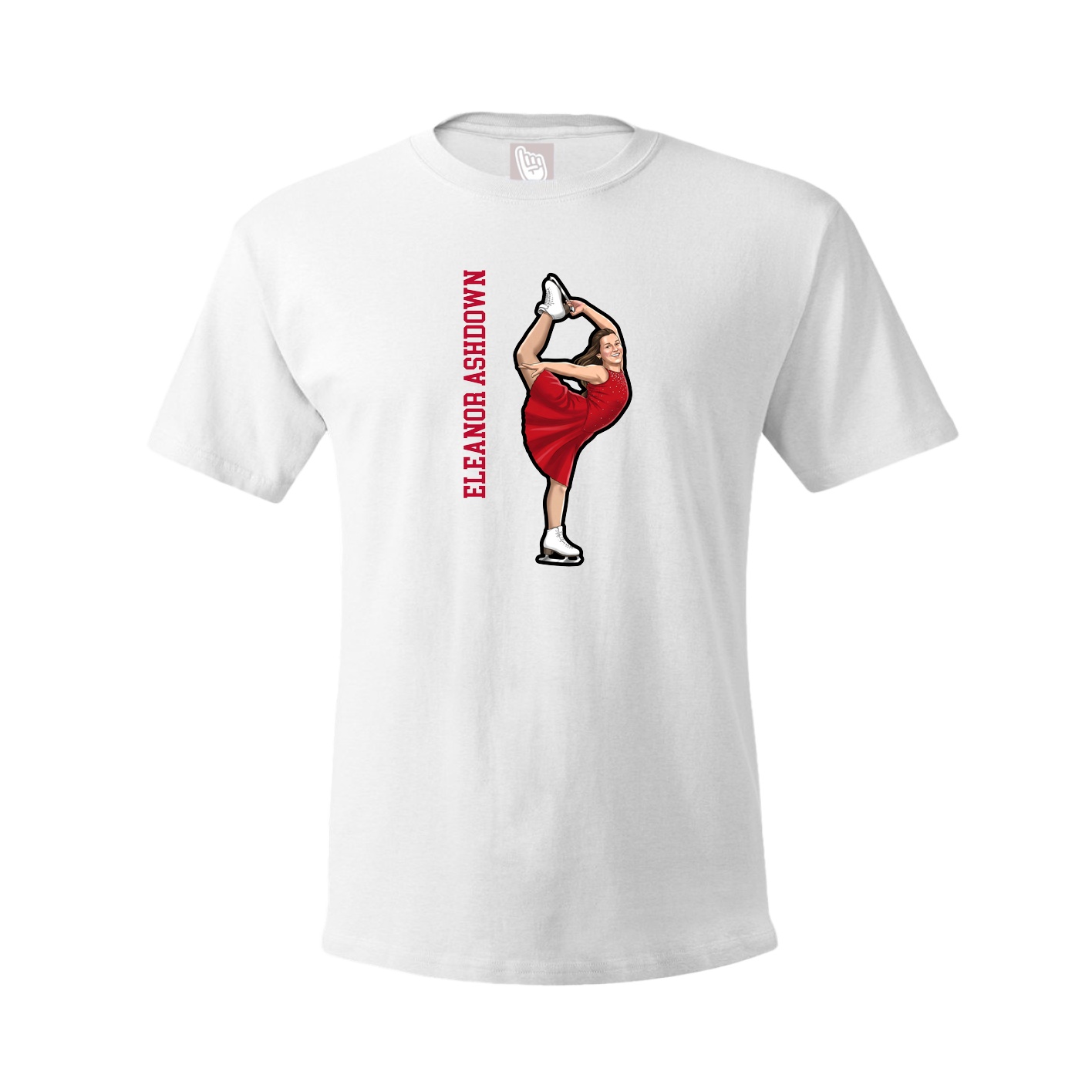 Youth Tee — Name Vertical in White