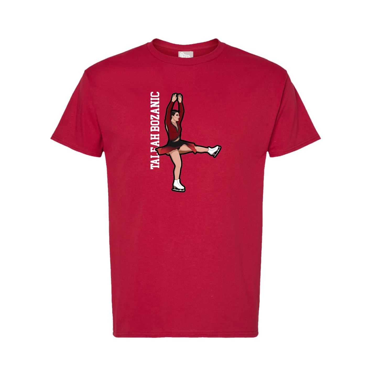 Tee — Name Vertical in Crimson
