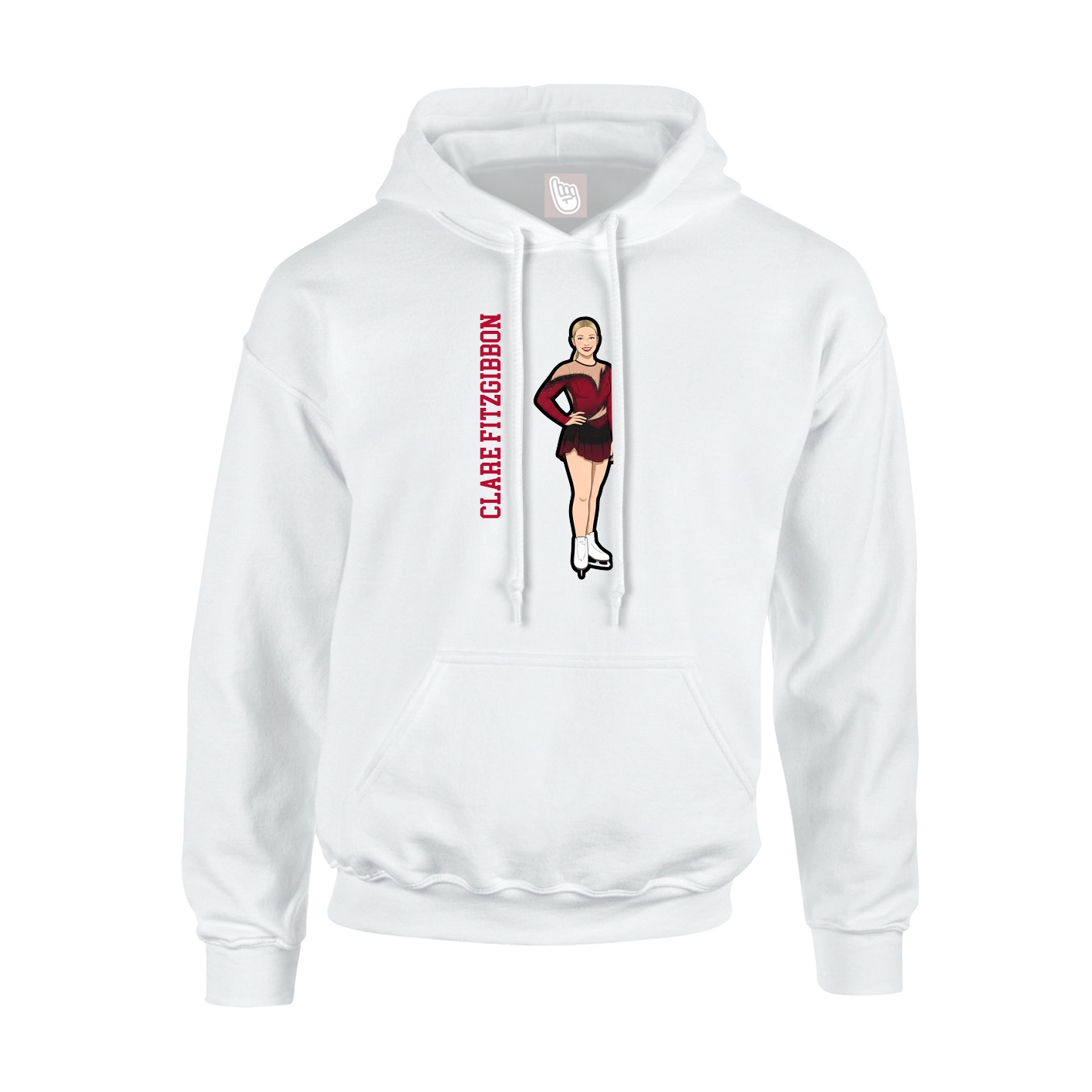 Youth Hoodie — Name Vertical in White