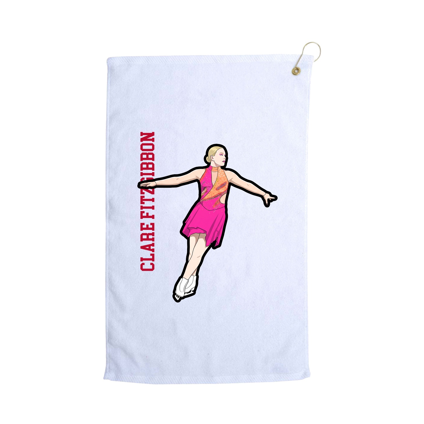 Golf Towel — Name Vertical in White