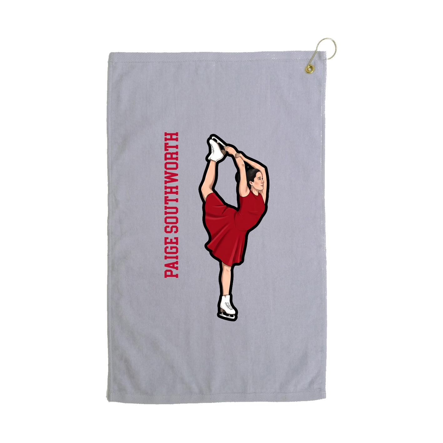 Golf Towel — Name Vertical in Grey