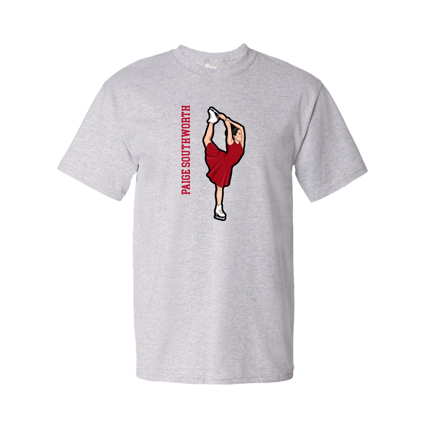 Youth Tee — Name Vertical in Grey