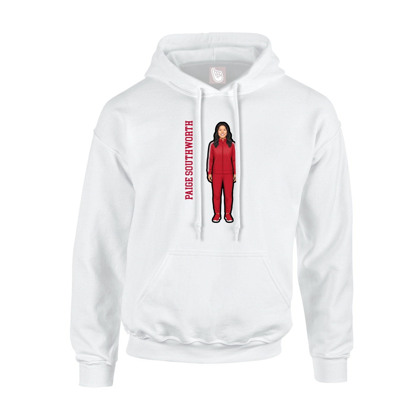 Hoodie — Name Vertical in White