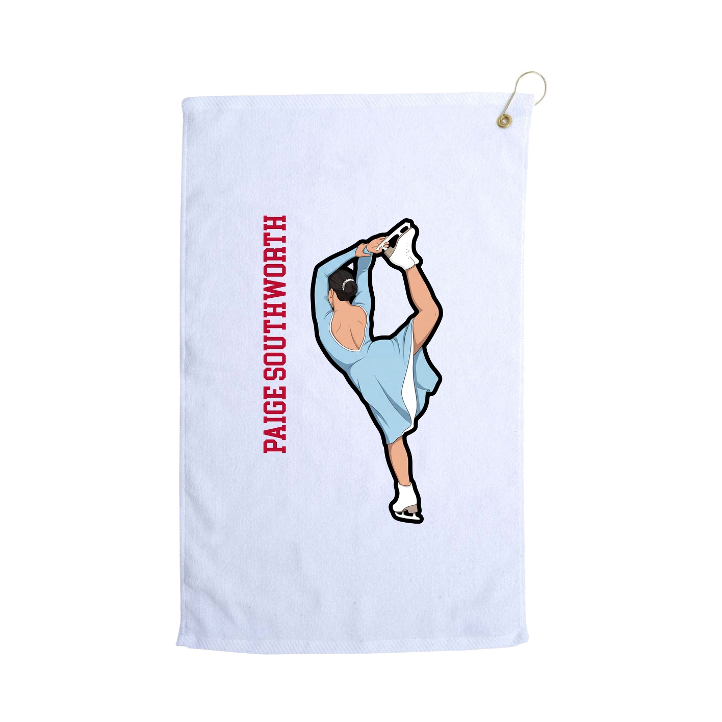Golf Towel — Name Vertical in White