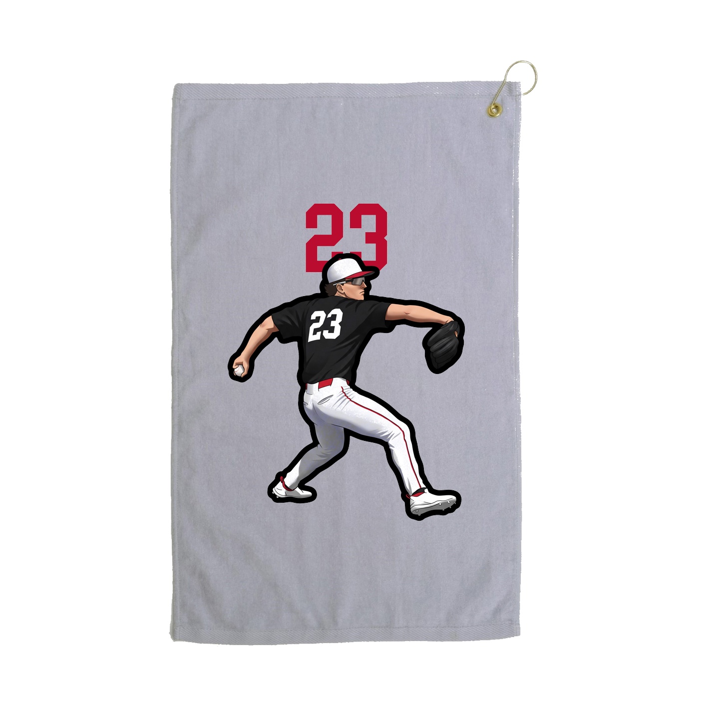 Golf Towel — Number Top in Grey