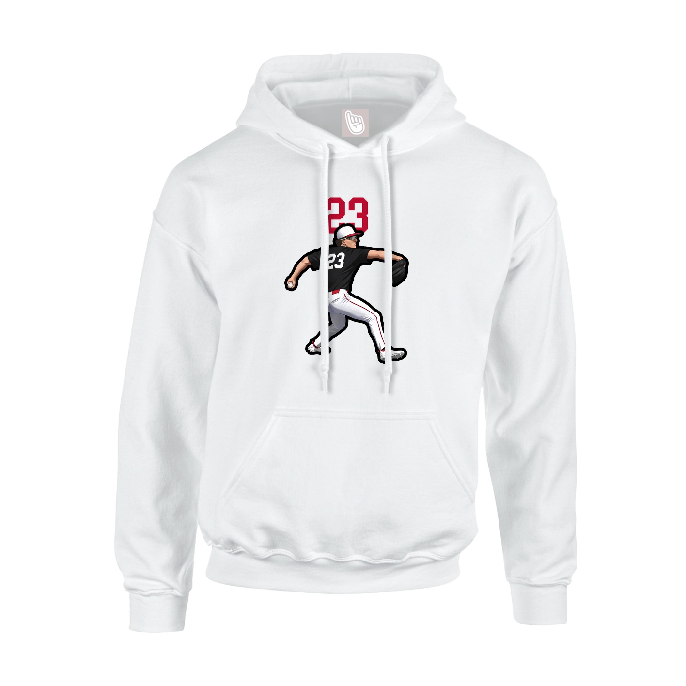 Youth Hoodie — Number Top in White