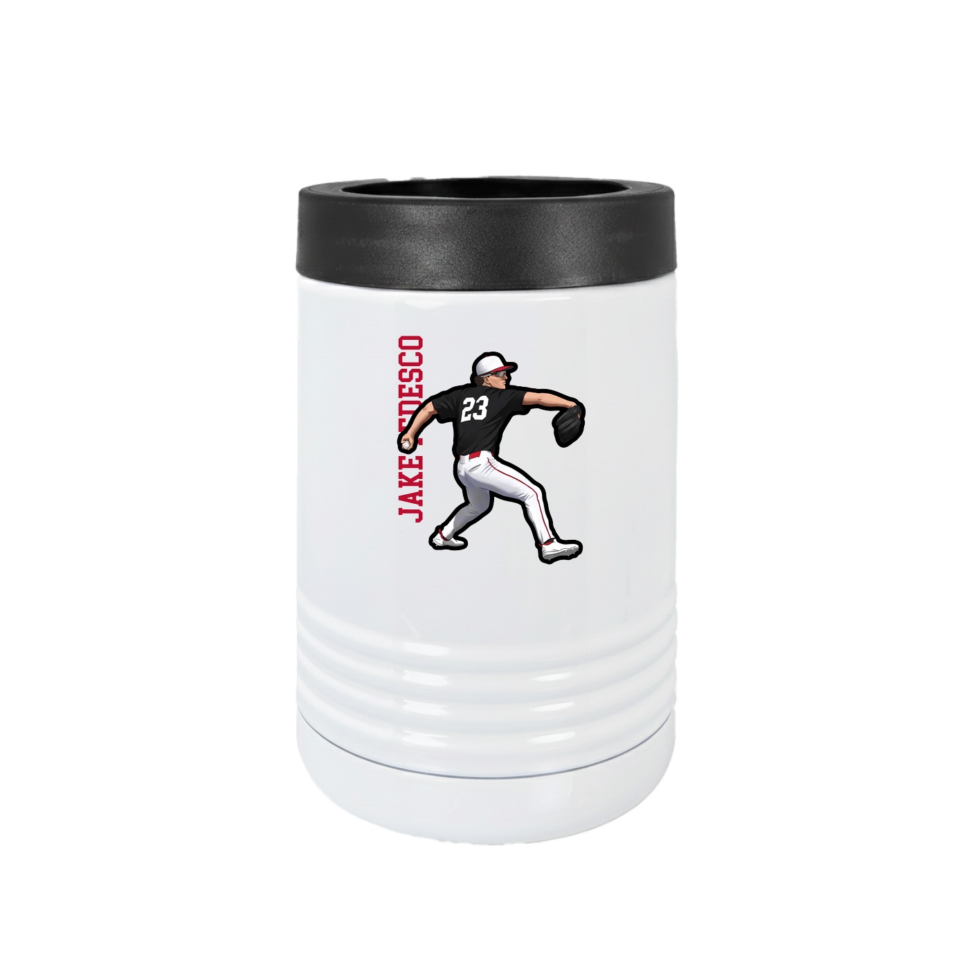 Beverage Holder — Name Vertical in White
