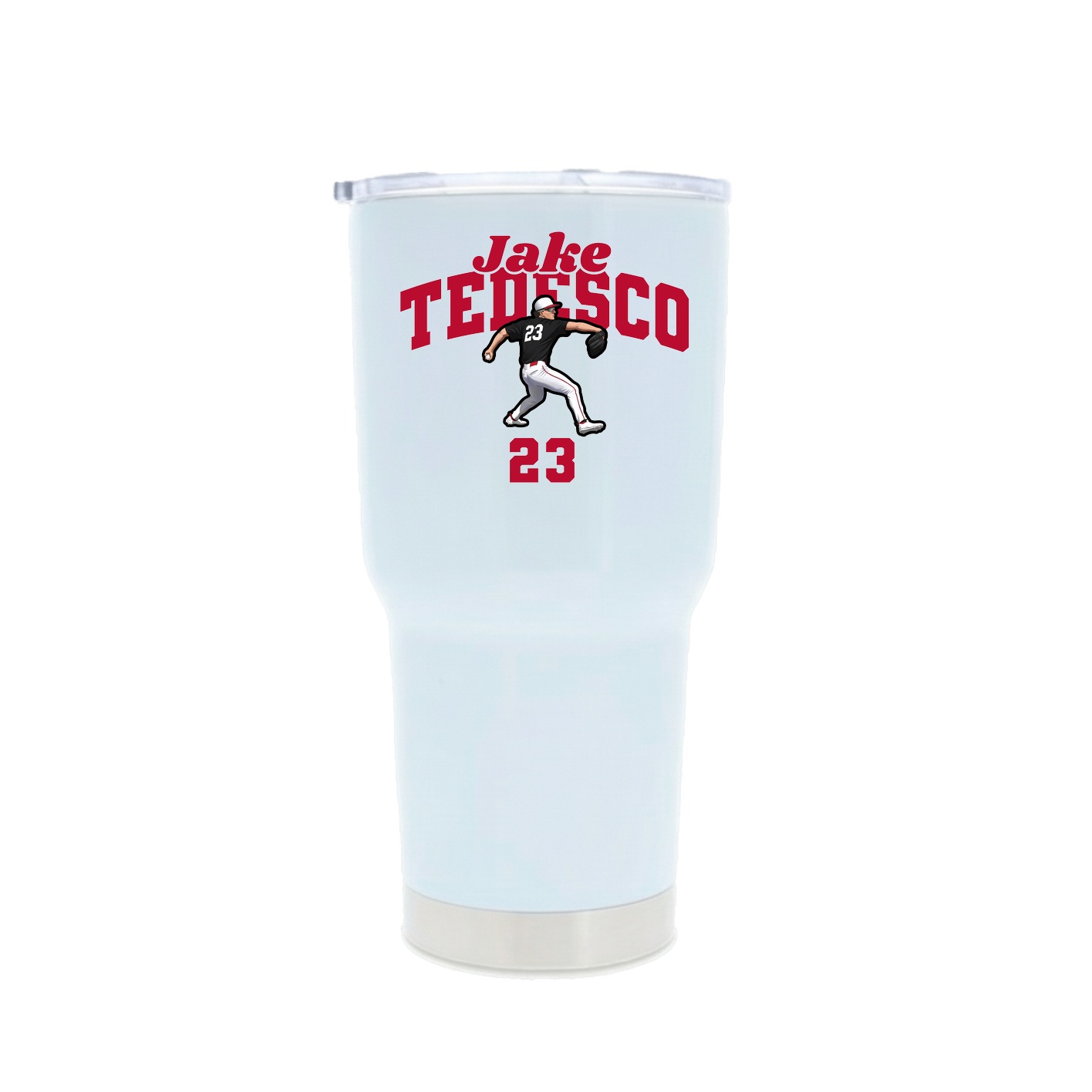 30oz Stainless Steel Tumbler — Signature Arch in White