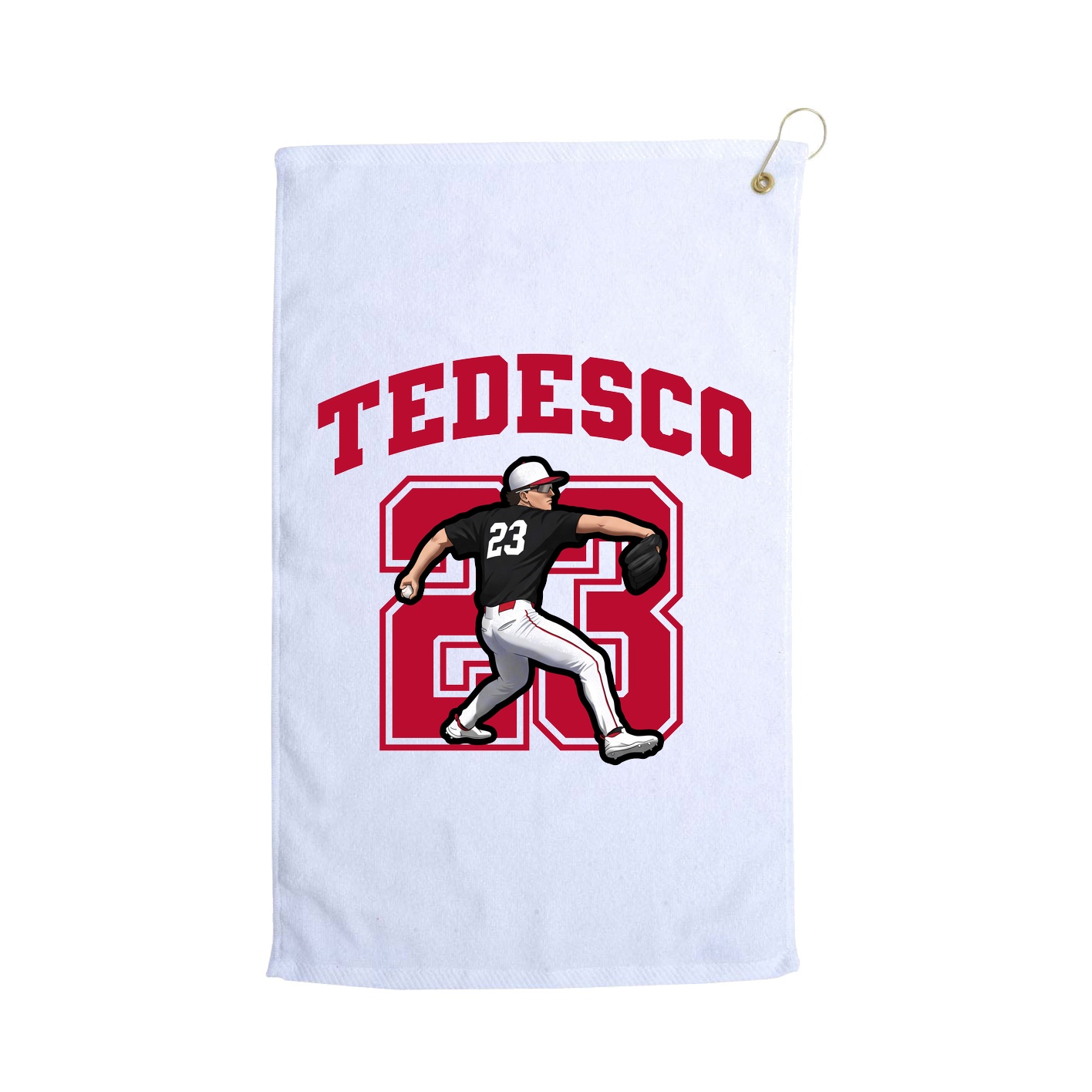 Golf Towel — Number in White