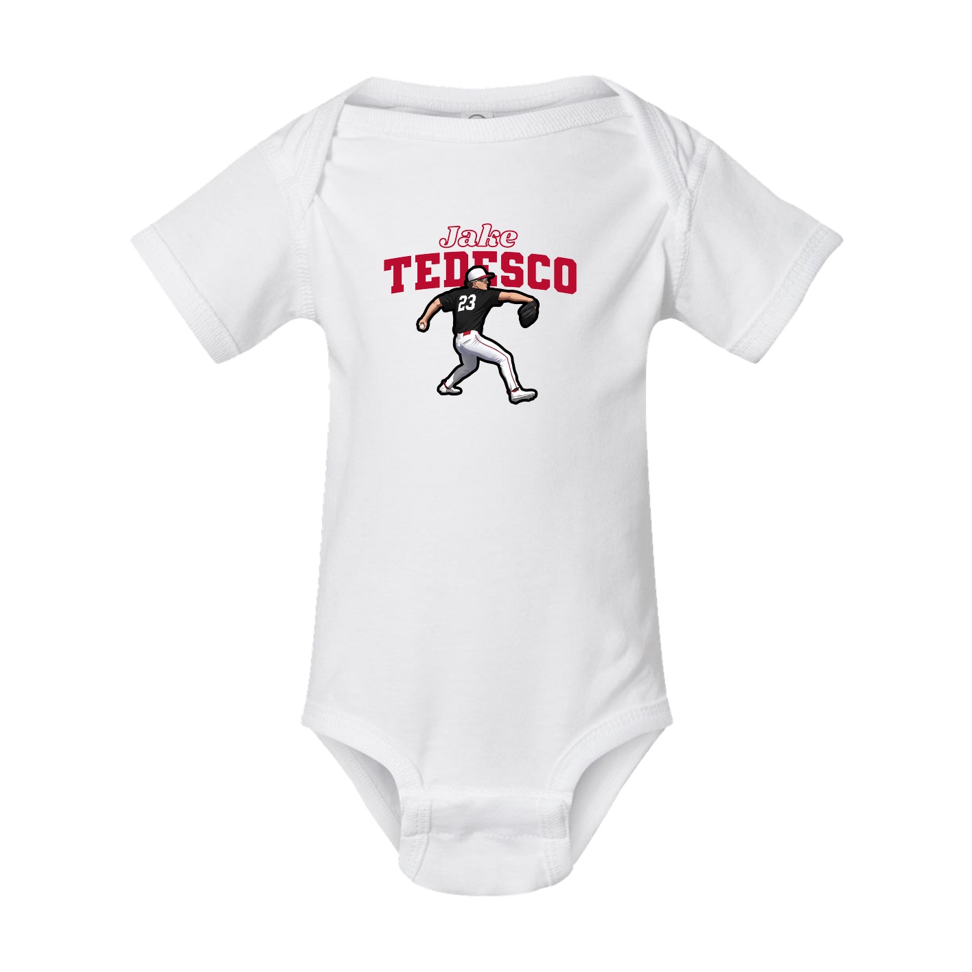 Baby Onesie — Name Arch in White