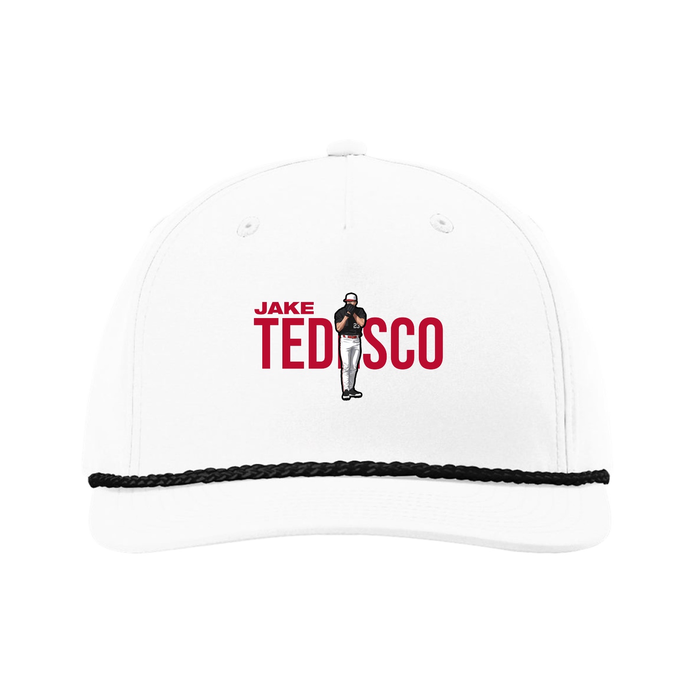 Five-Panel Classic Rope Cap — Player Name in White