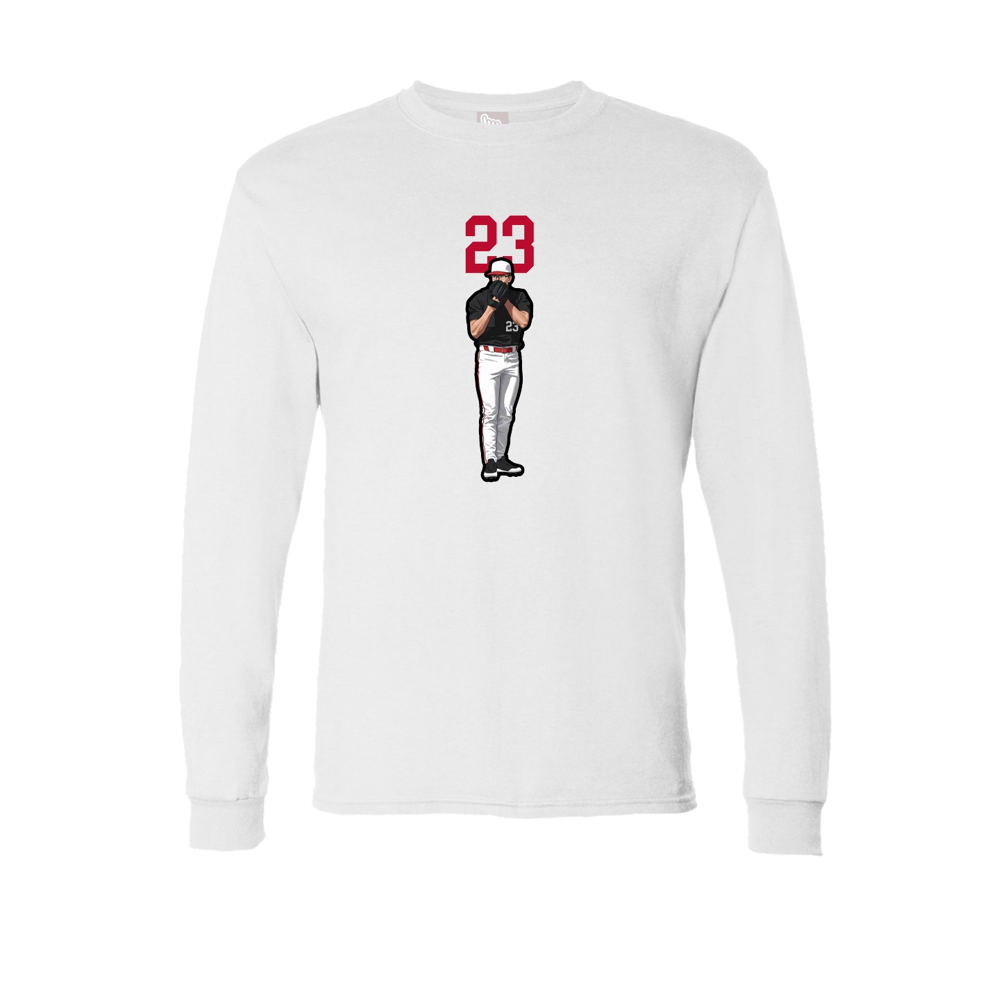 Long Sleeve Tee — Number Top in White
