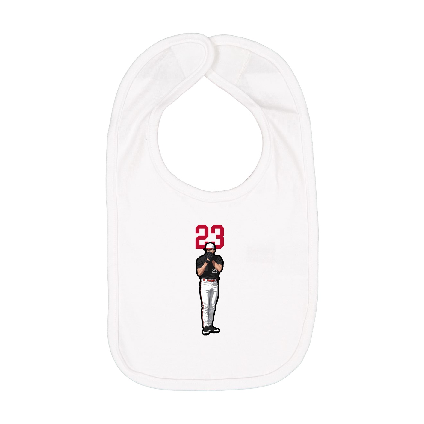 Infant Bib — Number Top in White