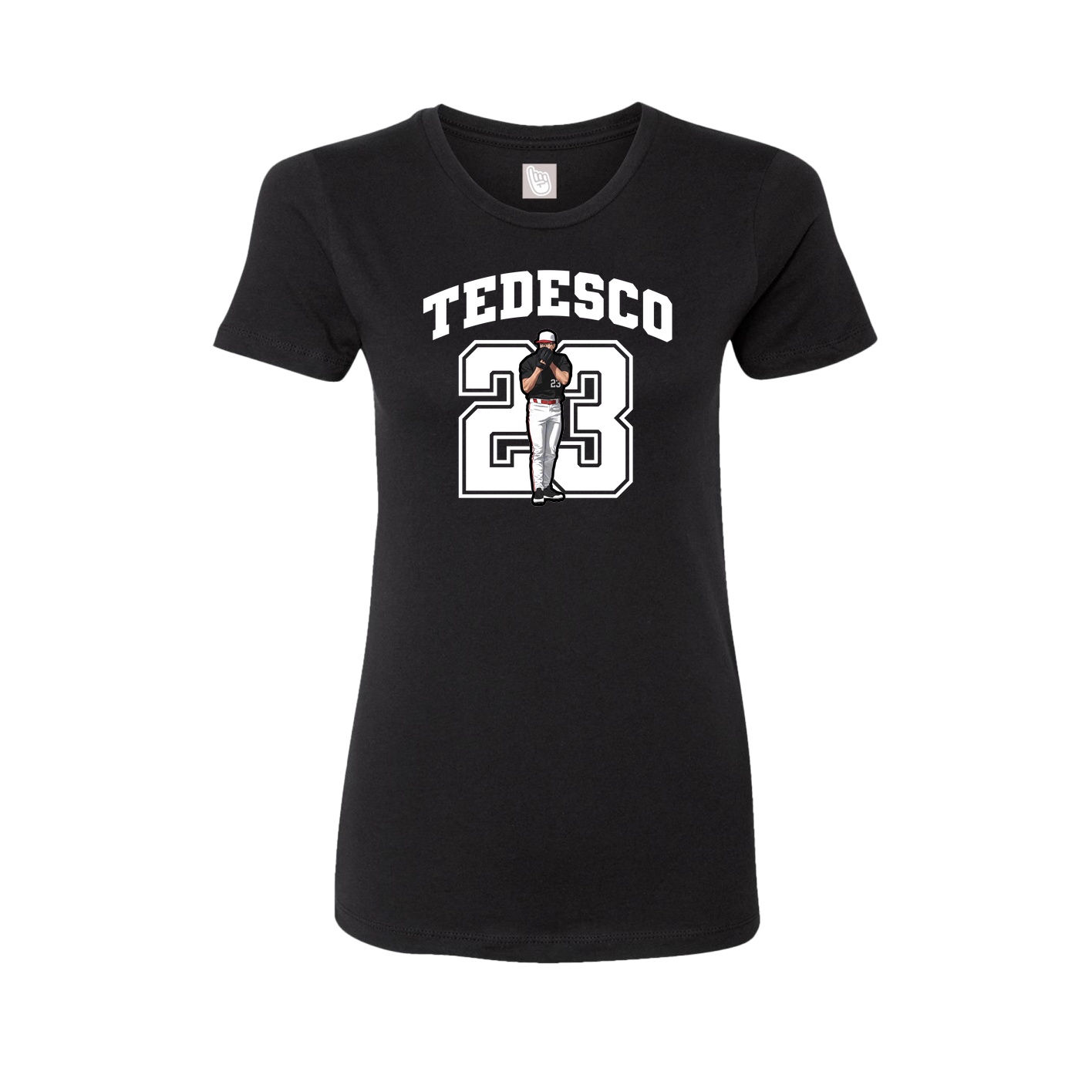 Fitted Women's Tee — Number in Black