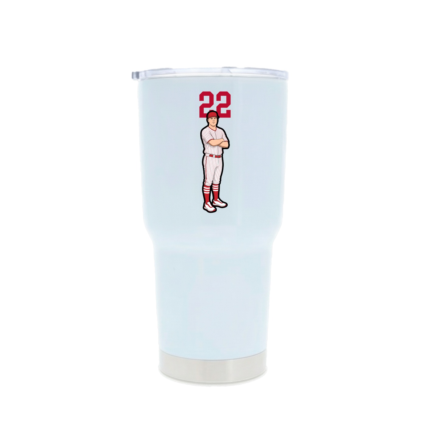 30oz Stainless Steel Tumbler — Number Top in White