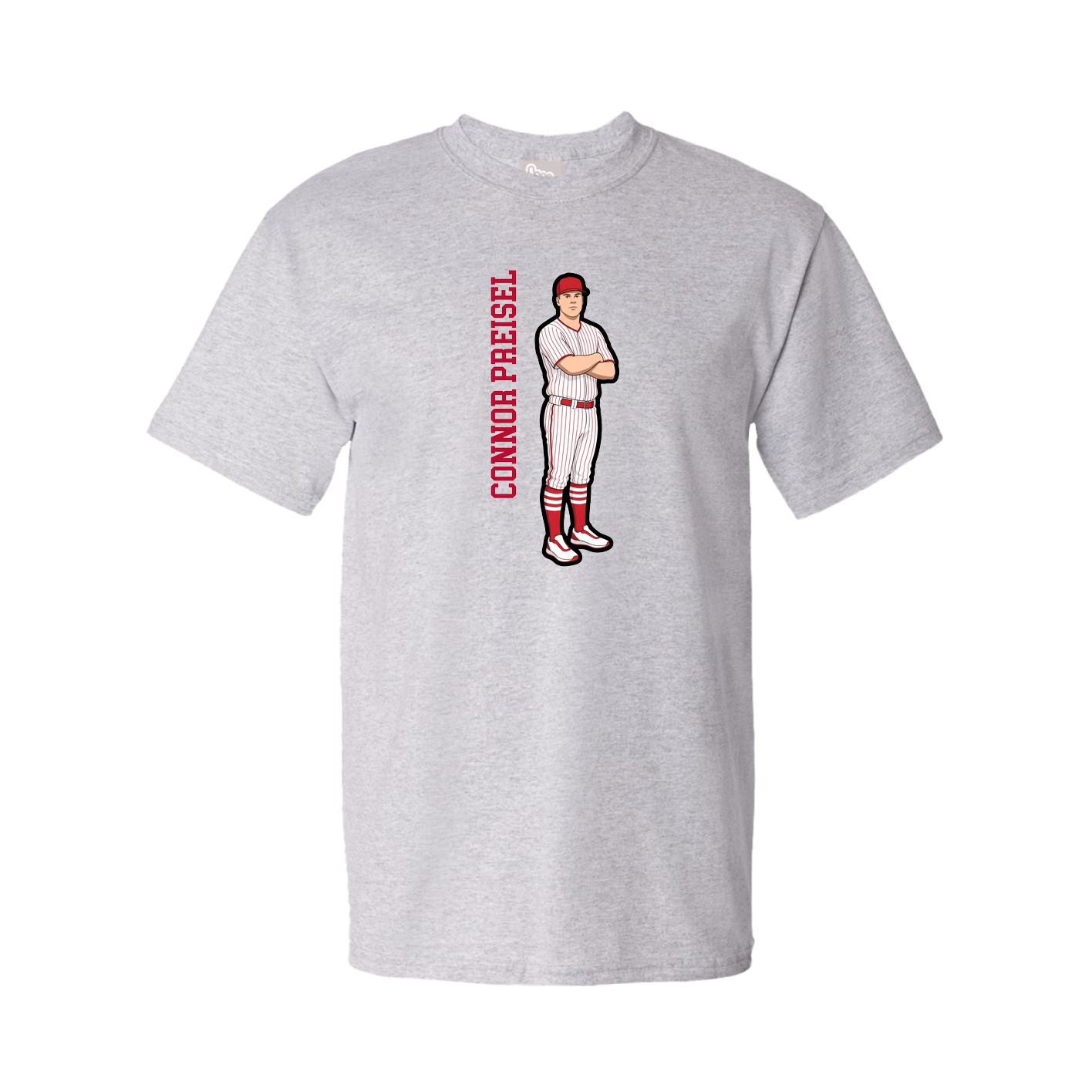 Youth Tee — Name Vertical in Grey