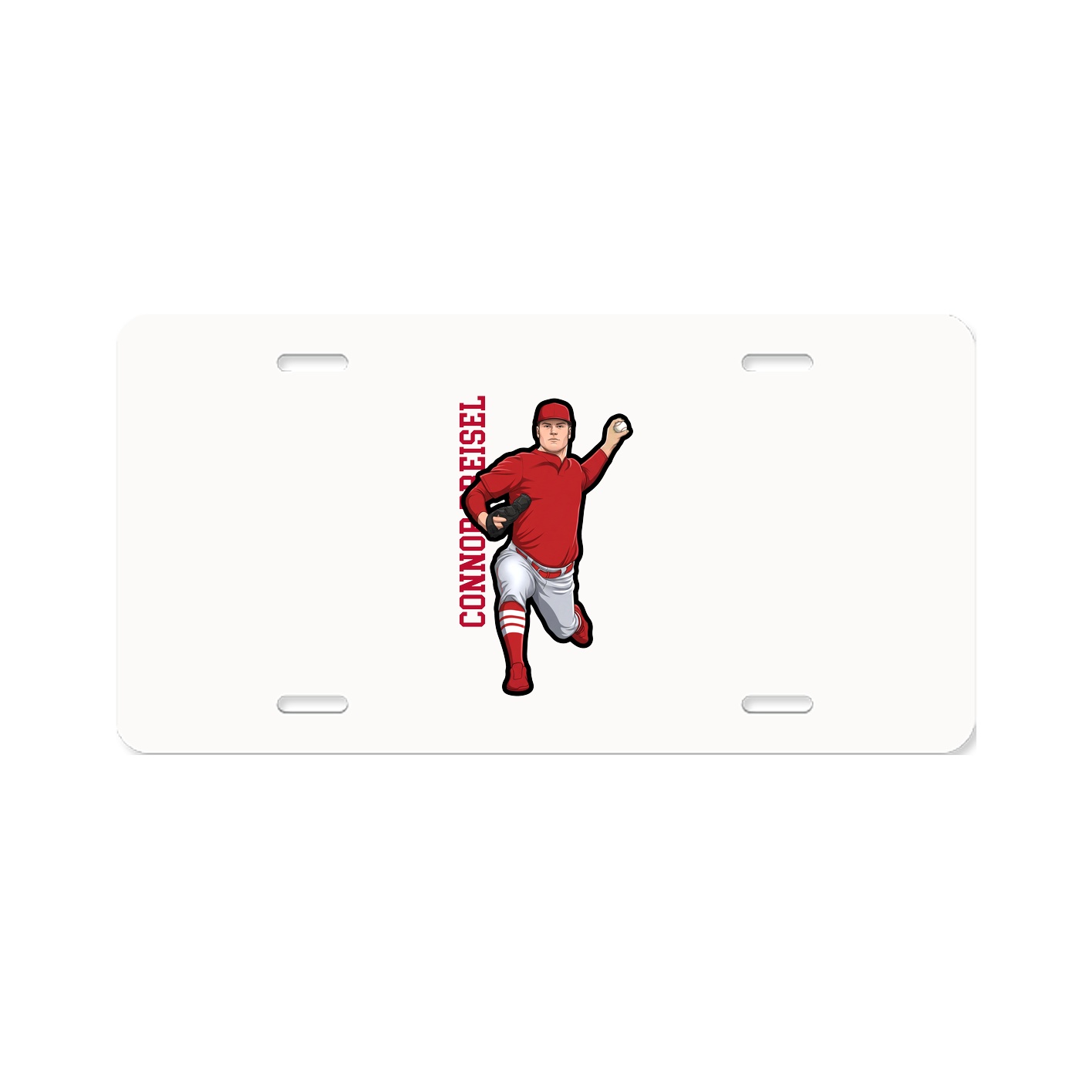 License Plate — Name Vertical in Classic