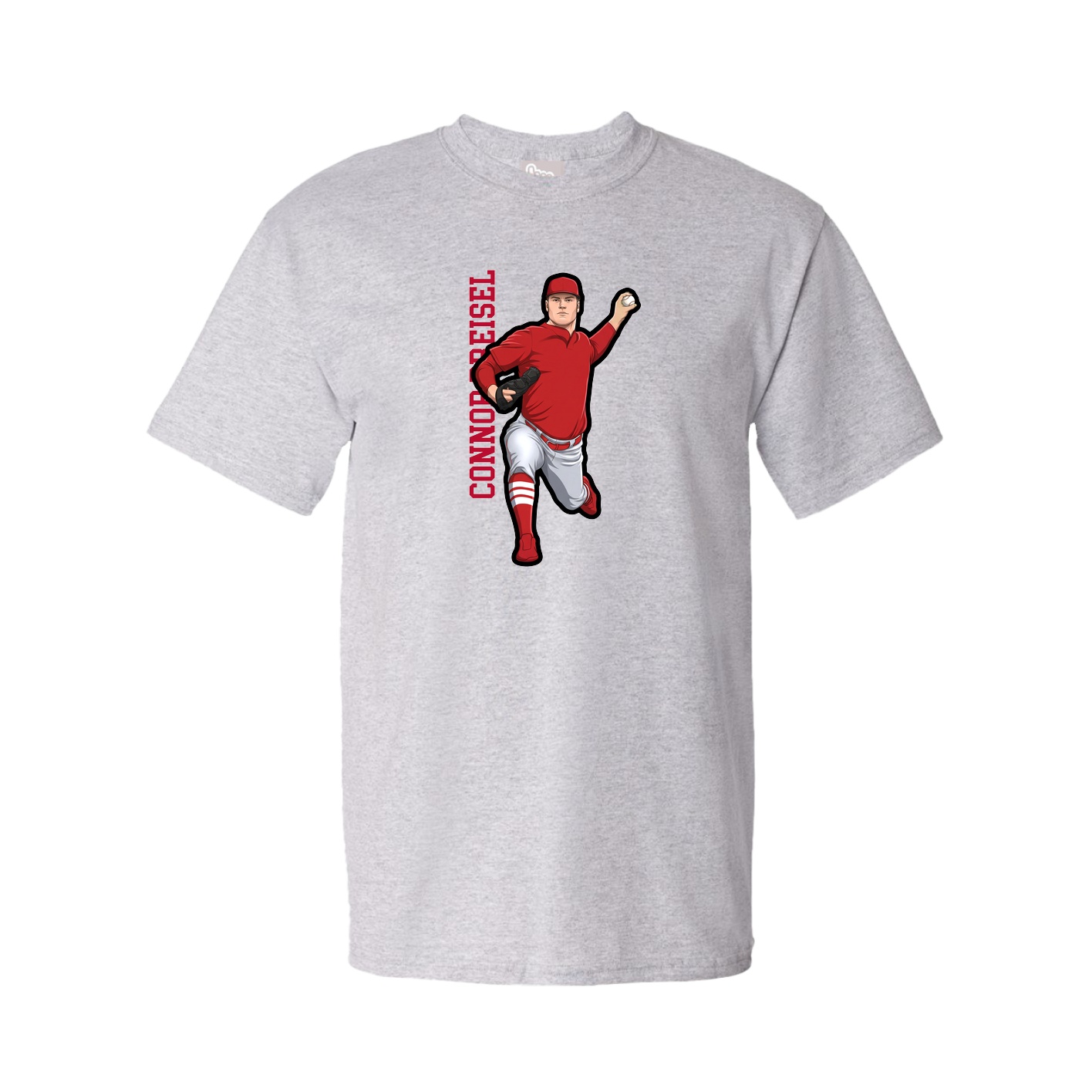 Tee — Name Vertical in Grey