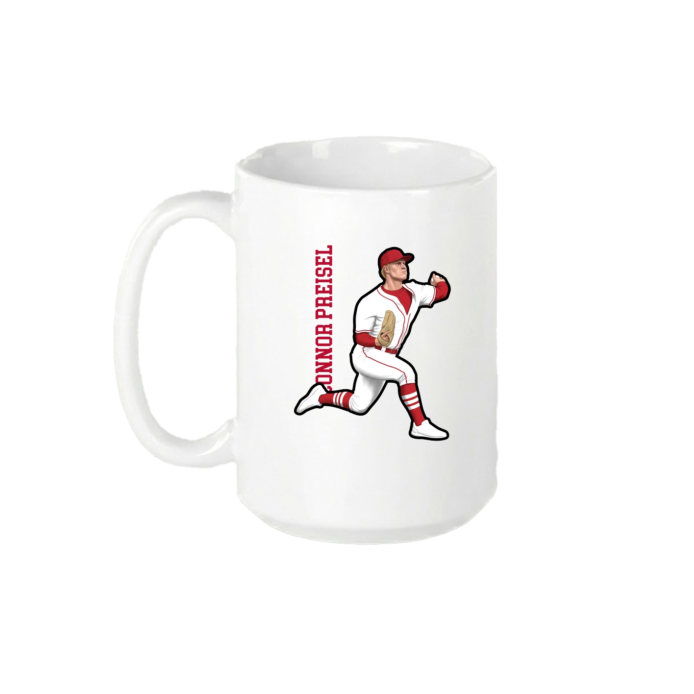 15oz Coffee Mug — Name Vertical in White