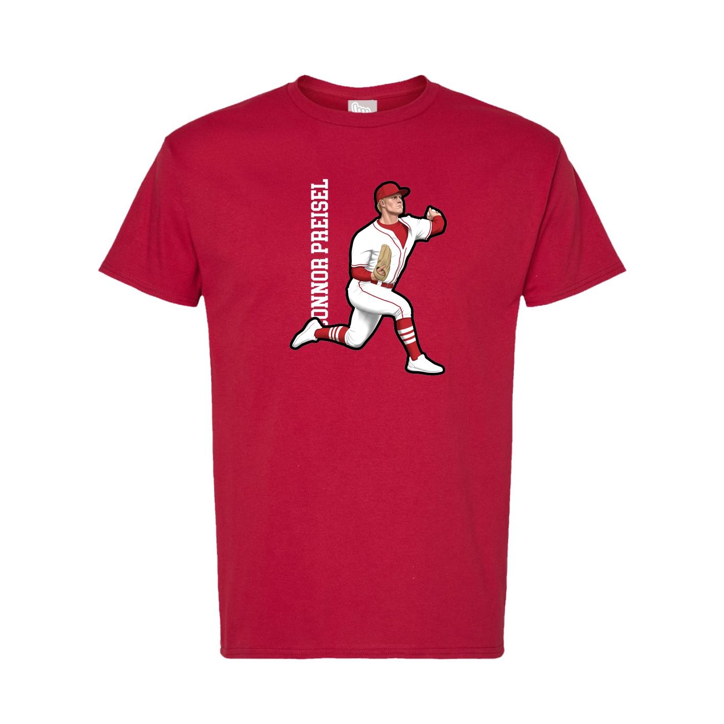 Tee — Name Vertical in Crimson