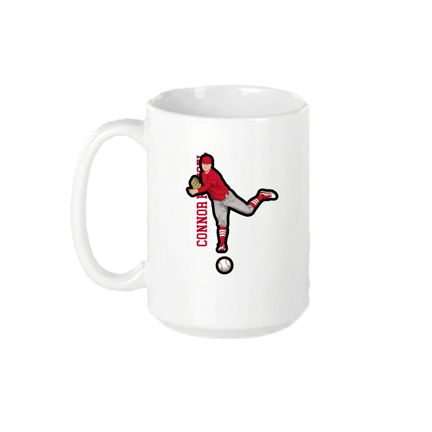 15oz Coffee Mug — Name Vertical in White
