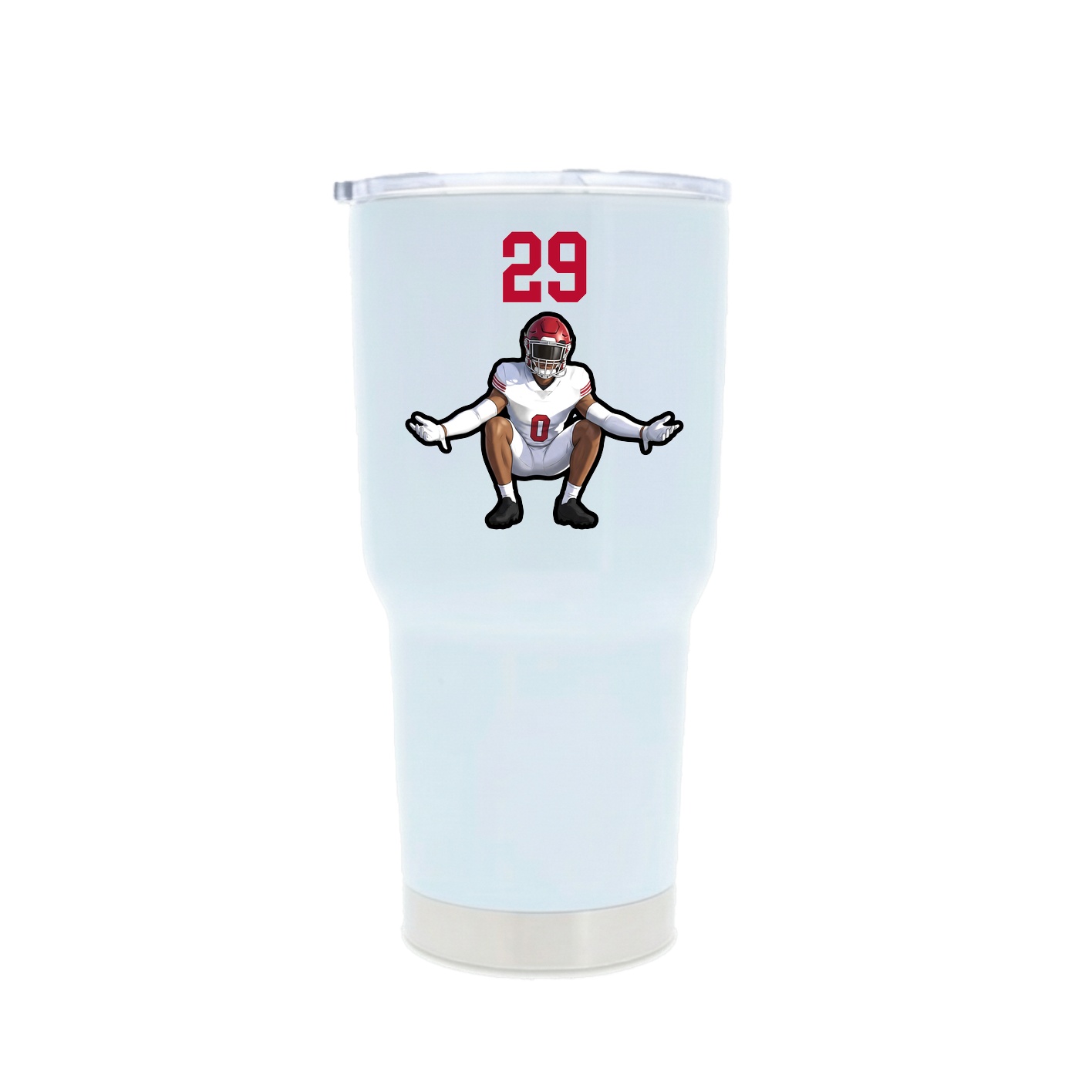 30oz Stainless Steel Tumbler — Number Top in White
